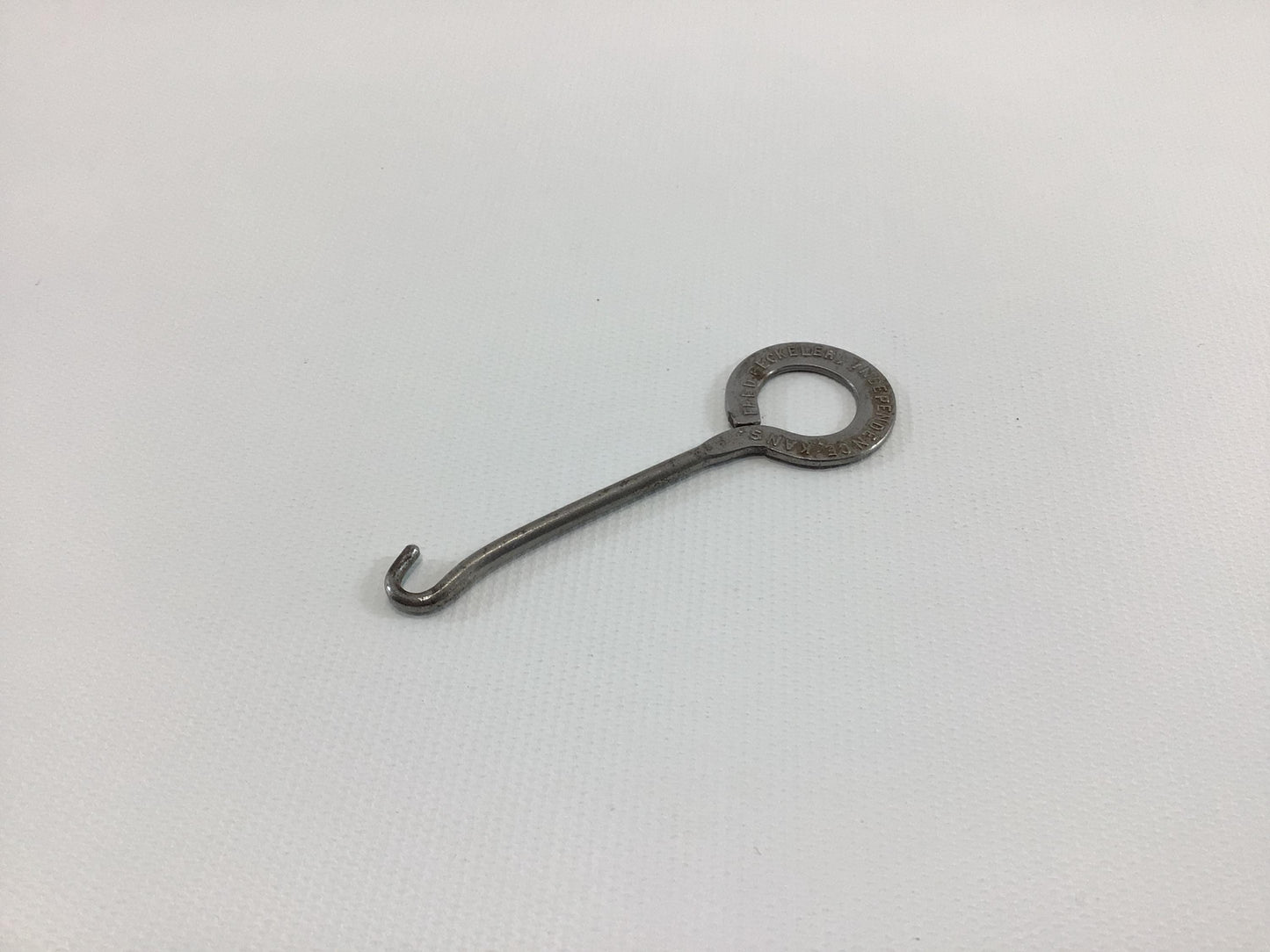 Button Hook Fred Geckeller Independence Kansas Antique Advertising Giveaway Edwardian Hand Tool Gadget for Shoes Gloves Corsets