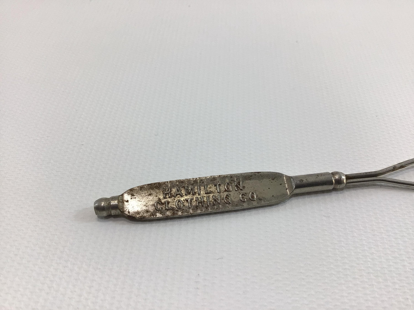 Button Hook Hamilton Clothing Company Antique Advertising Giveaway Edwardian Hand Tool Gadget for Shoes Gloves Corsets