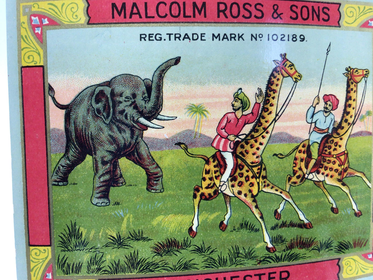 Paper Fabric Label Malcolm Ross & Sons Manchester Vintage Advertising Ephemera