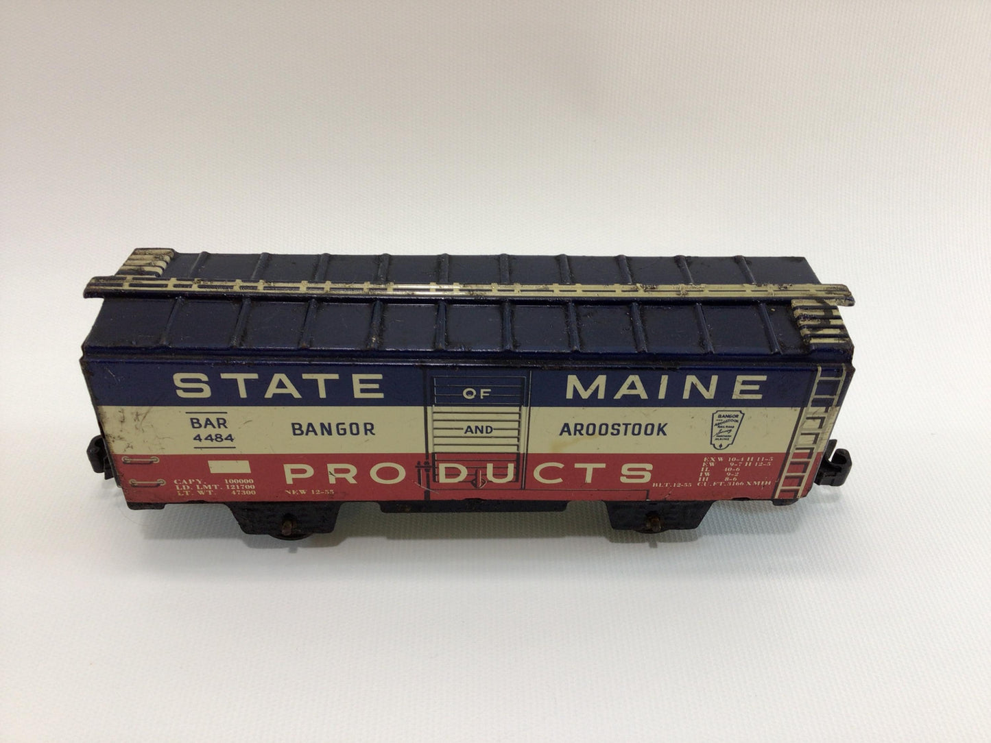 Mar Lines State of Maine Products Boxcar Vintage Tin Lithograph 0 Scale Model Railroad Replacement Part