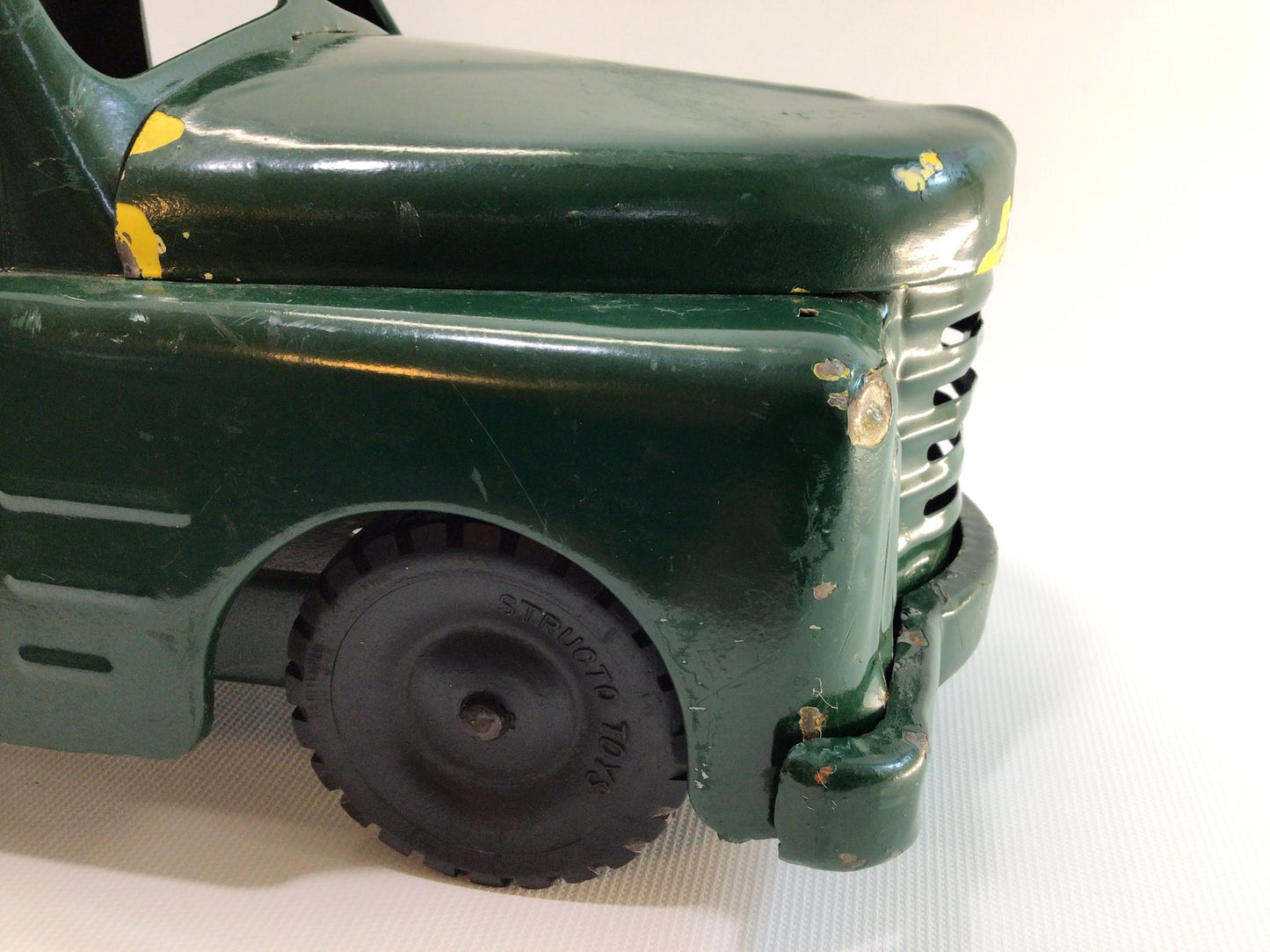 Structo Flatbed Tow Truck with Marx Power Shovel Excavator Vintage 1950s Pressed Steel Construction Toys