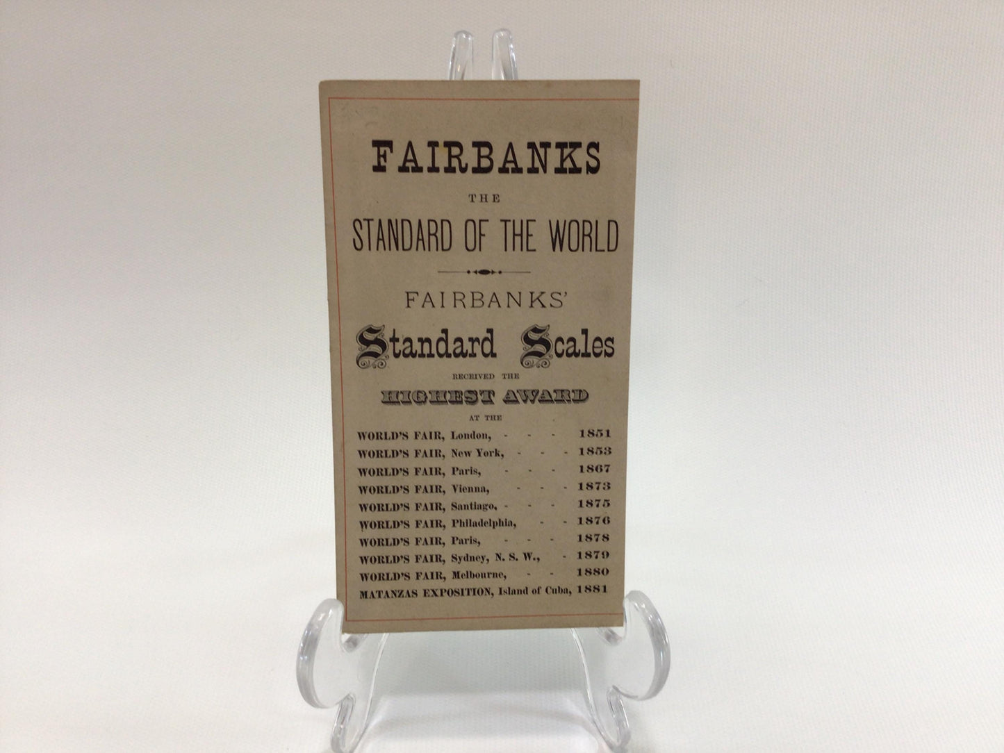 Edwardian Era Trade Card Antique Fairbanks Scales Advertising Ephemera