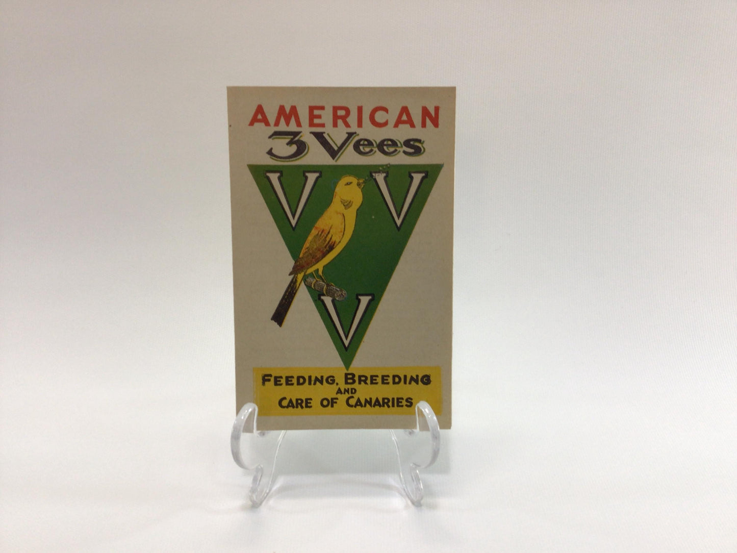 Bird Food Advertising Booklet American 3 Vees Canary Care Vintage Ephemera