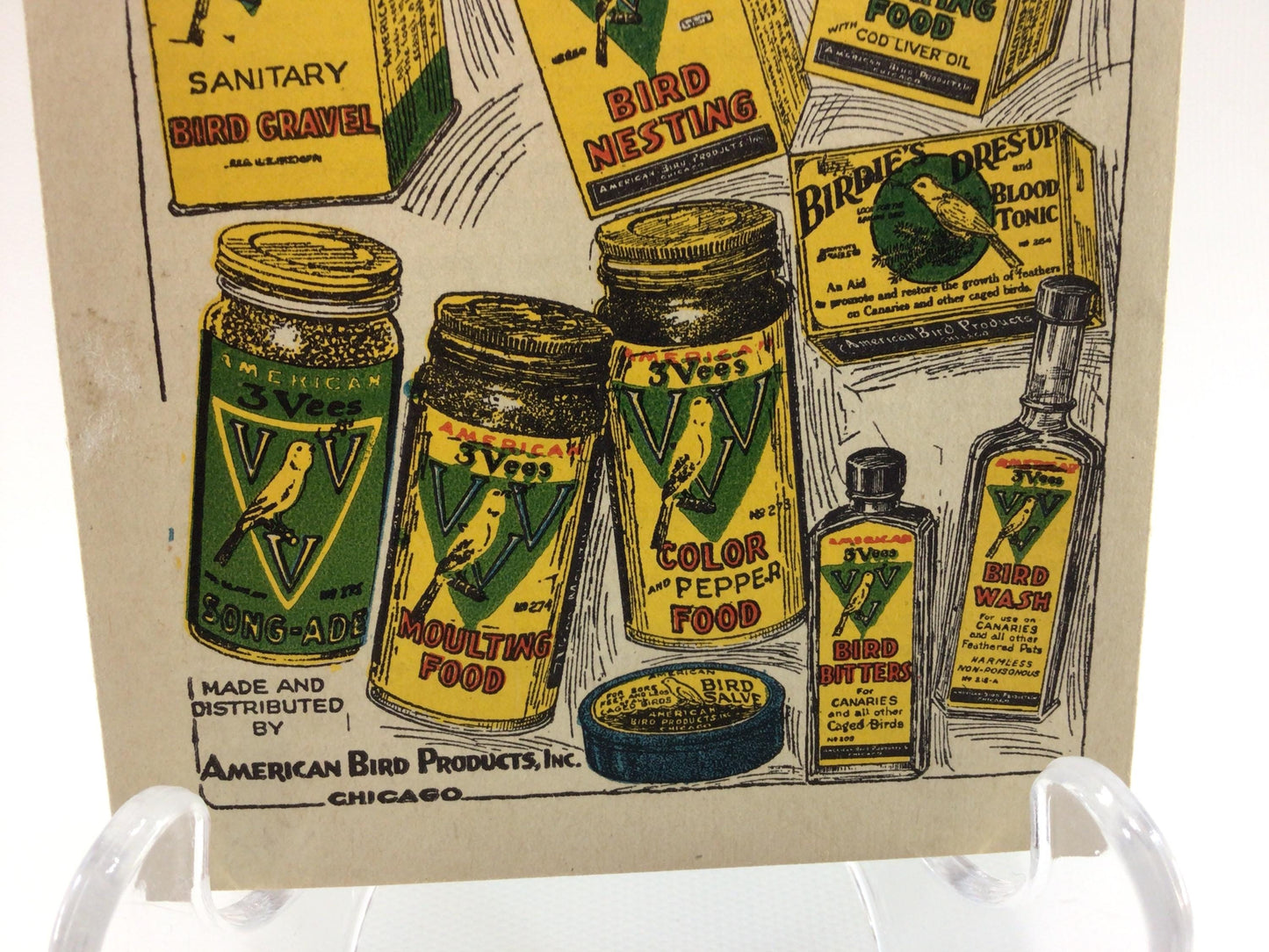 Bird Food Advertising Booklet American 3 Vees Canary Care Vintage Ephemera