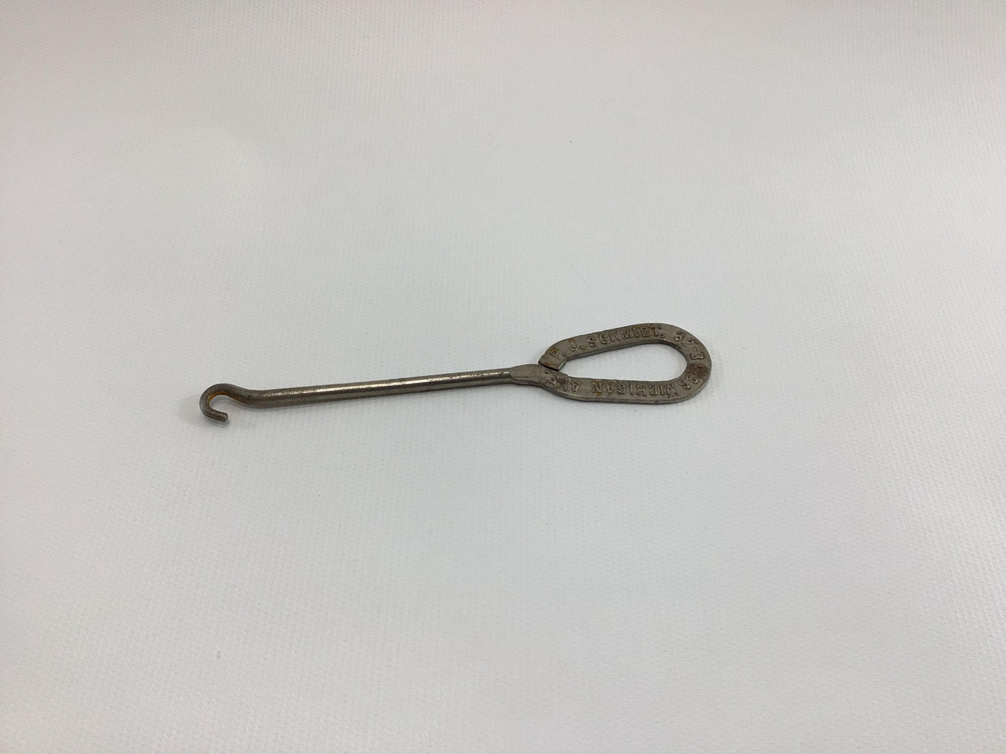 Button Hook PJ Schmidt Boot and Shoes Antique Advertising Collectible Edwardian Hand Tool Gadget for Shoes Gloves Corsets