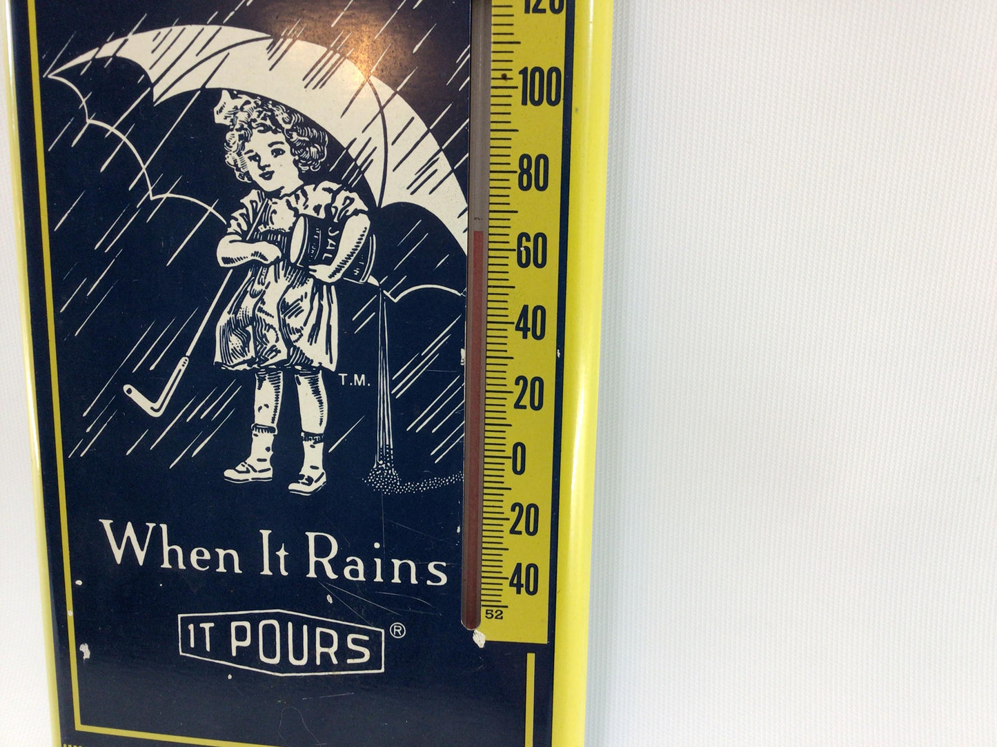 Advertising Thermometer Morton Salt Company Chicago Vintage 16" Metal Construction