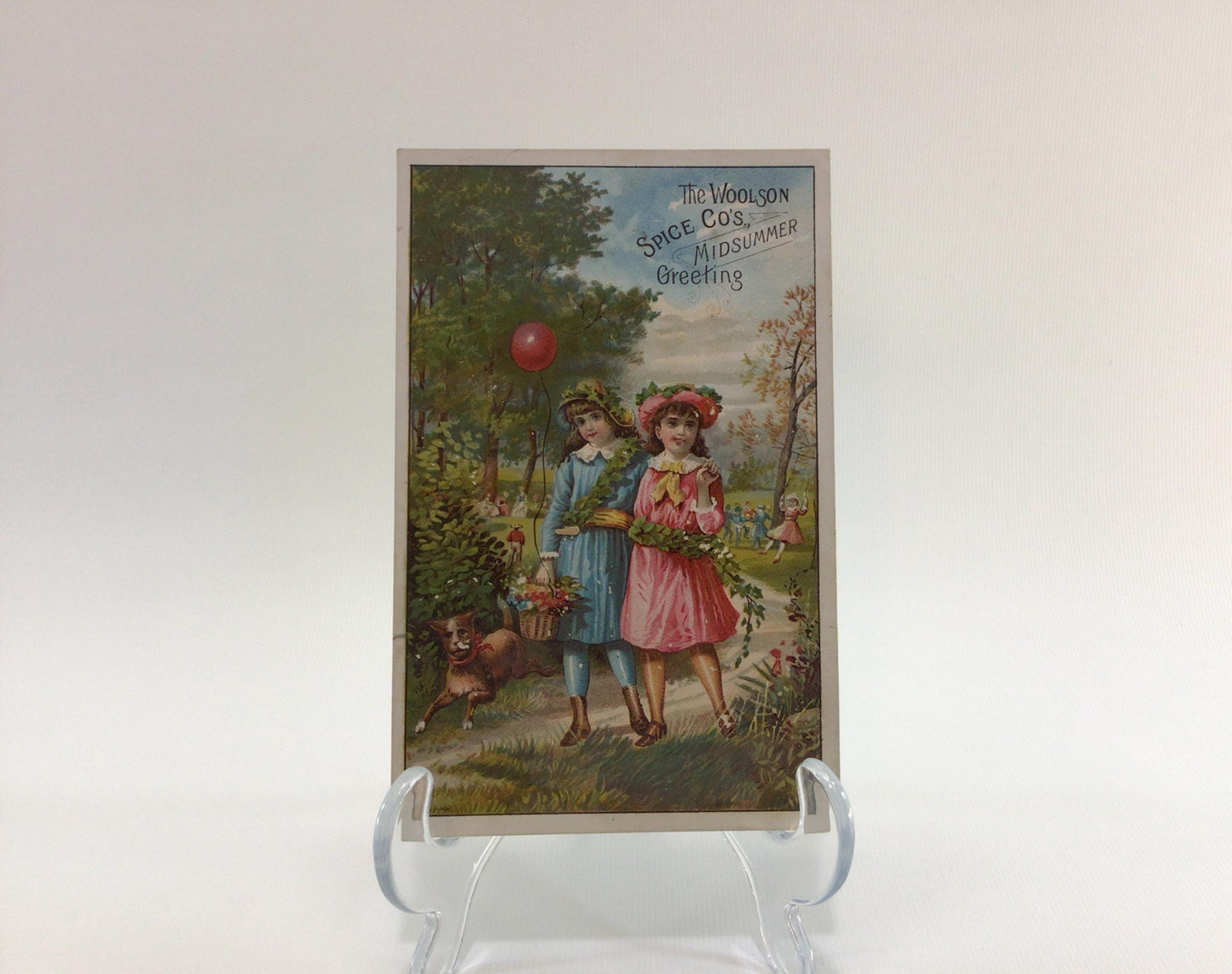 Antique Edwardian Era Trade Card Woolson Spice Company Lion Coffee Advertising Ephemera