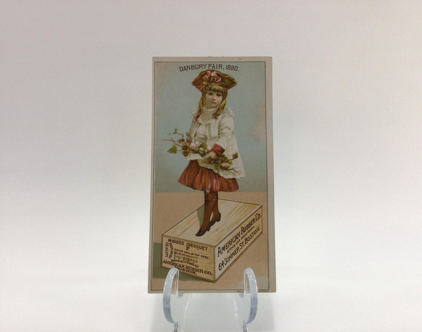 Antique Edwardian Era Trade Card American Rubber Company Boots and Shoes Advertising Ephemera