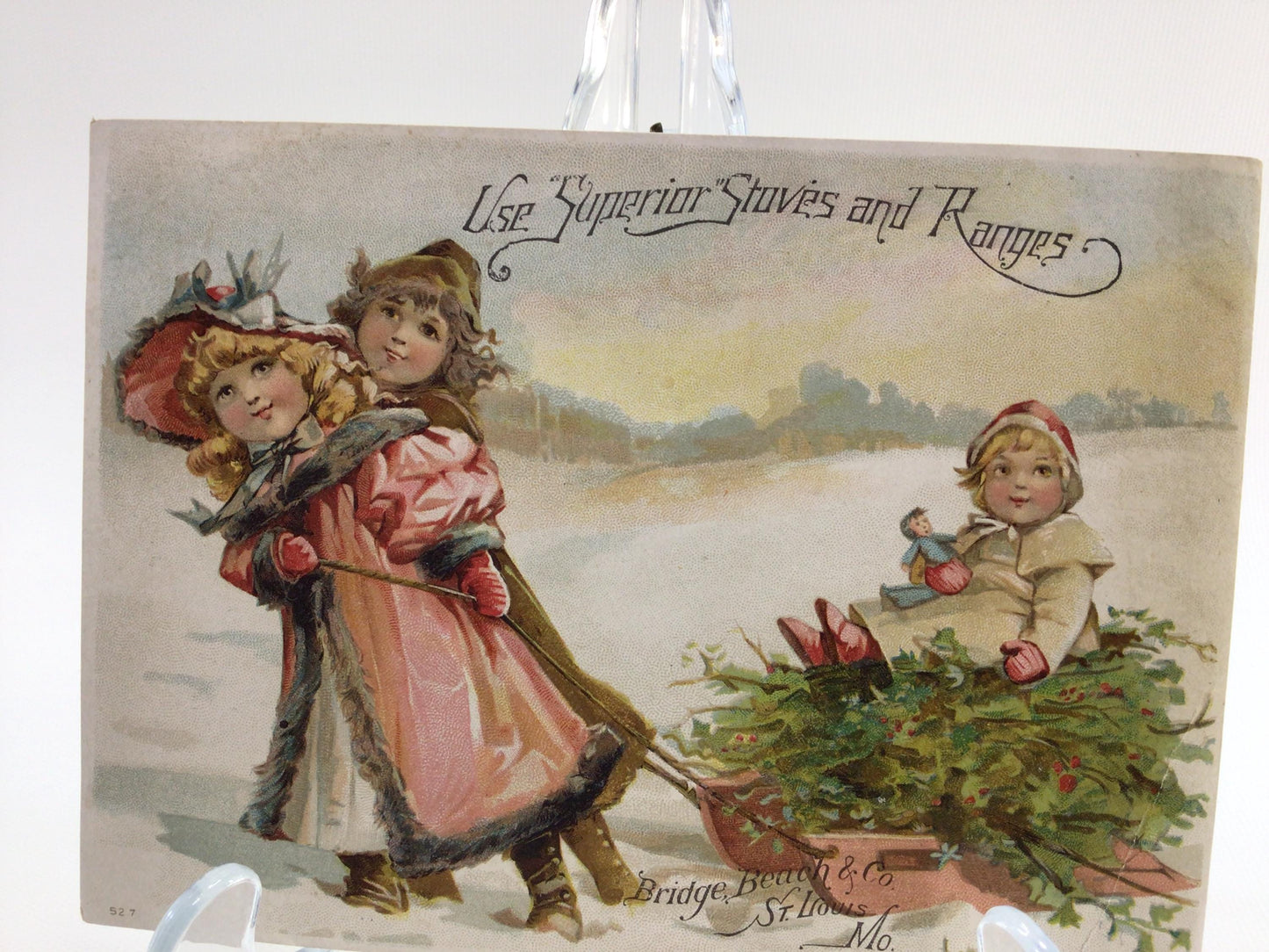 Antique Edwardian Era Trade Card Superior Stoves and Ranges Advertising Ephemera Bridge Beach Company St Louis