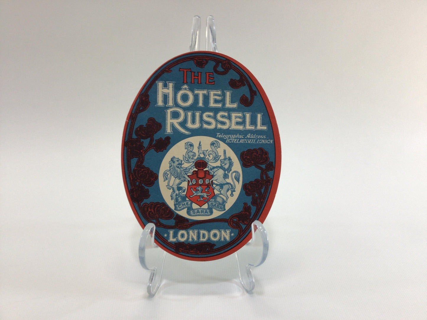 The Hotel Russell Luggage Label Vintage London England Travel Ephemera