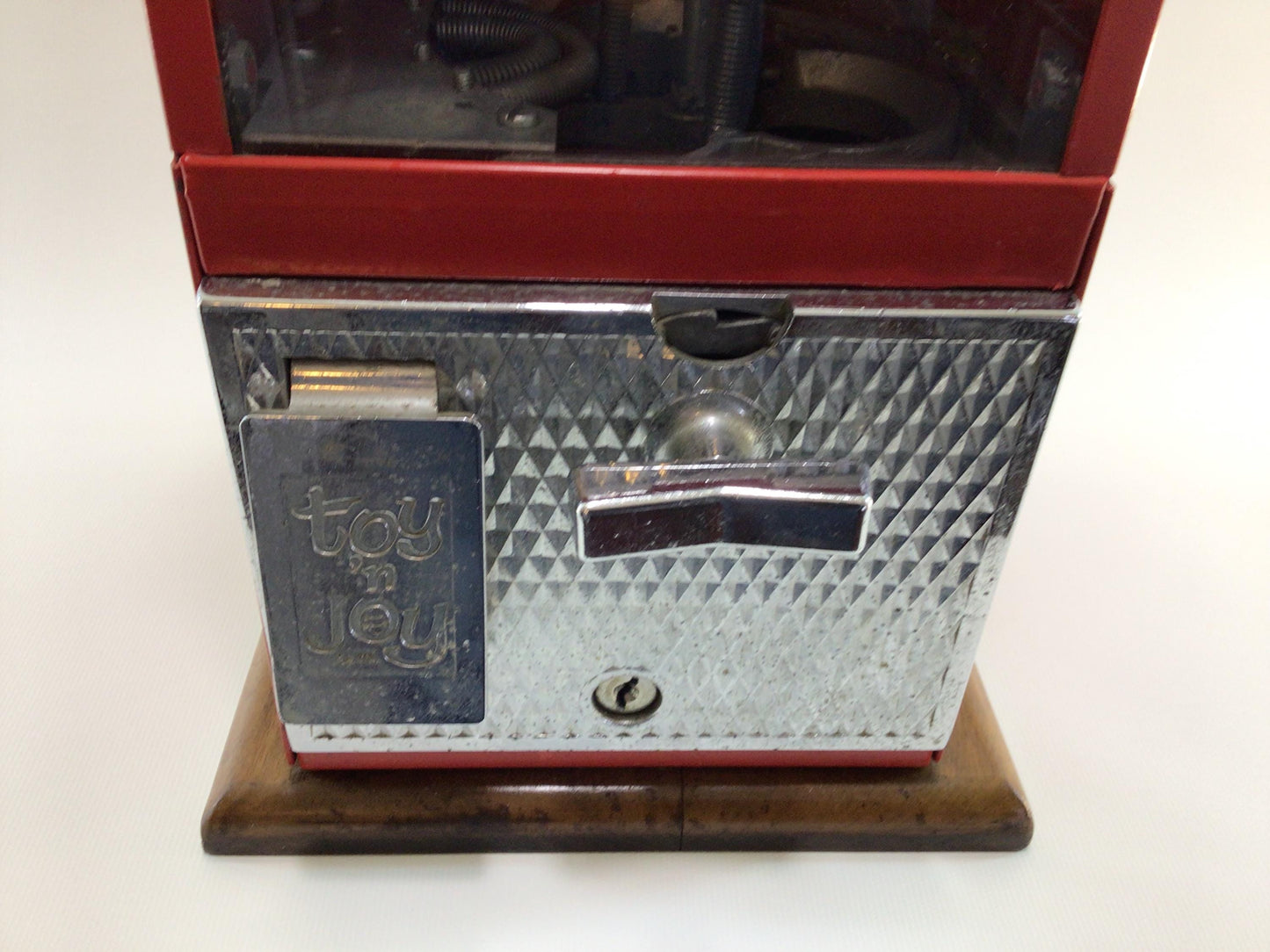 Red Vintage Gumball Machine Becker 1 Cent Boxed Glass Front Toy n Joy