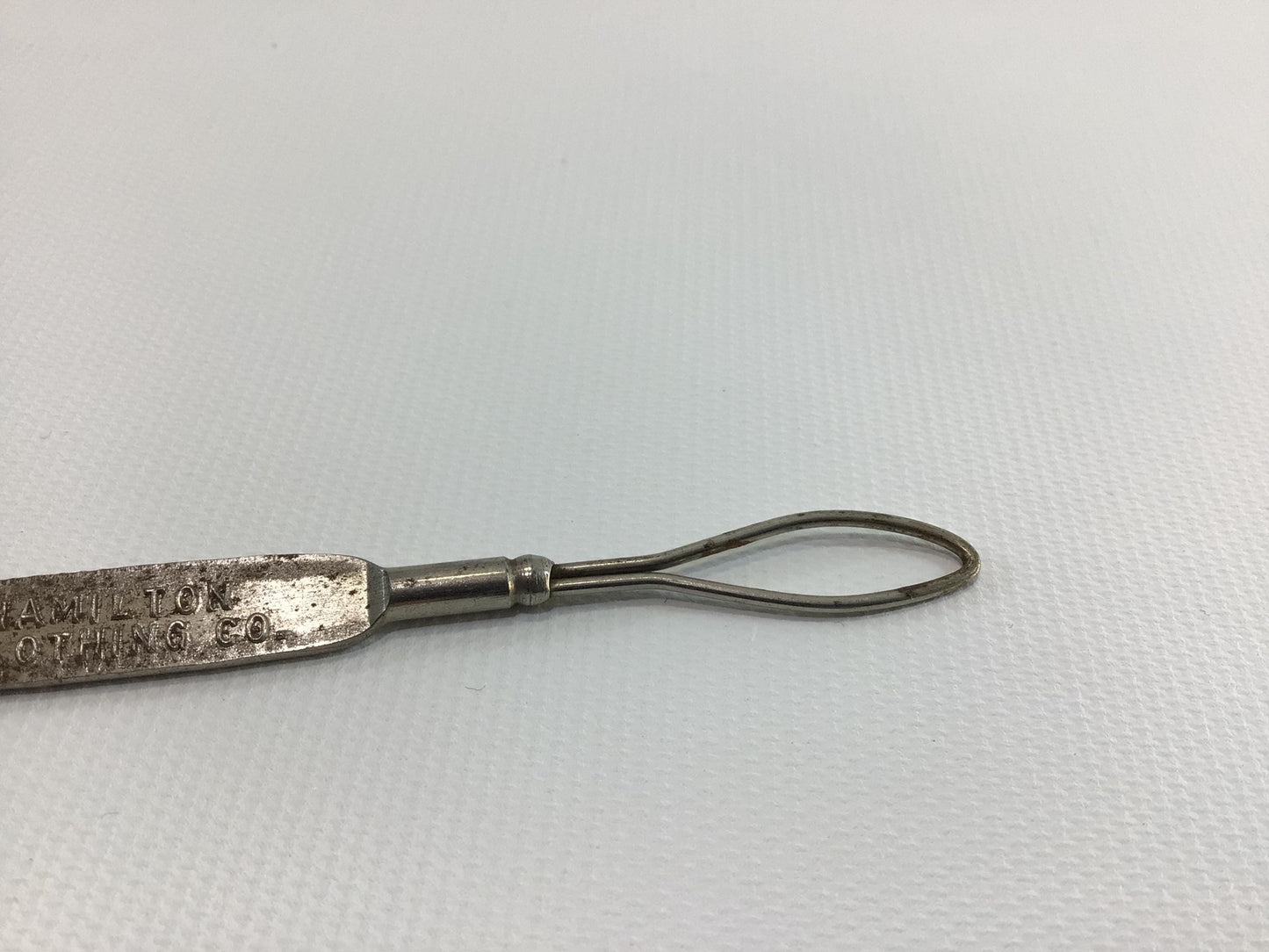 Button Hook Hamilton Clothing Company Antique Advertising Giveaway Edwardian Hand Tool Gadget for Shoes Gloves Corsets