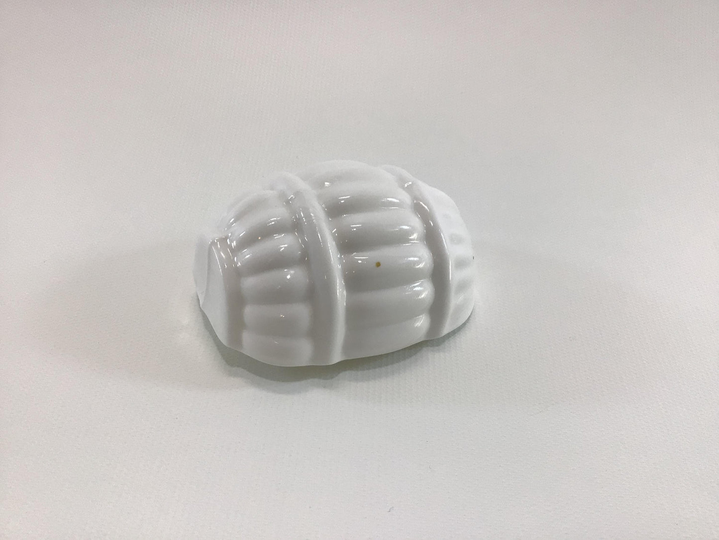 Antique Bird Cage Water Feeding Container Barrel Shape Ribbed White Milk Glass Replacement Part