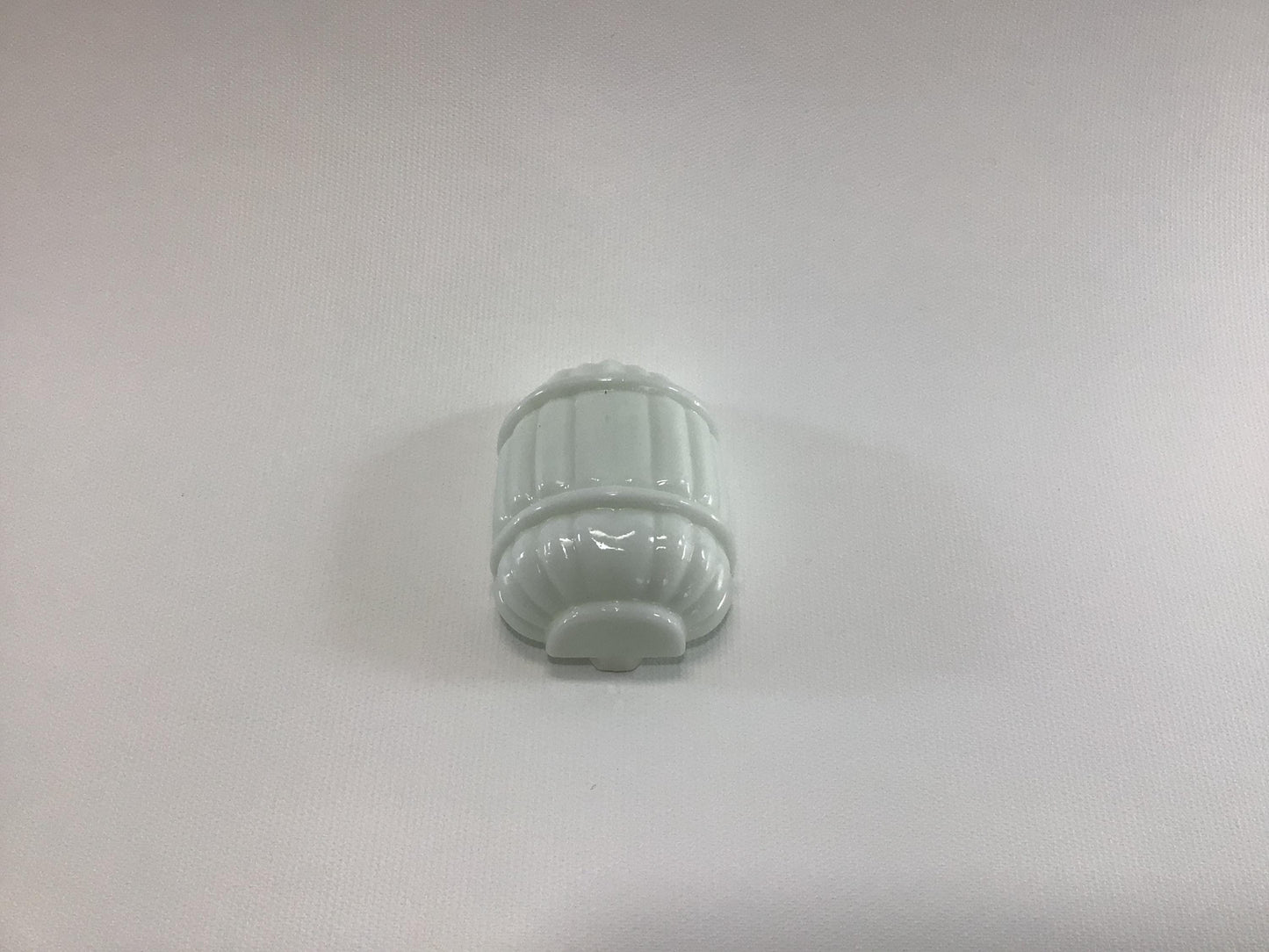 Antique Bird Cage Water Feeding Container Straight Ribbed White Milk Glass Replacement Part