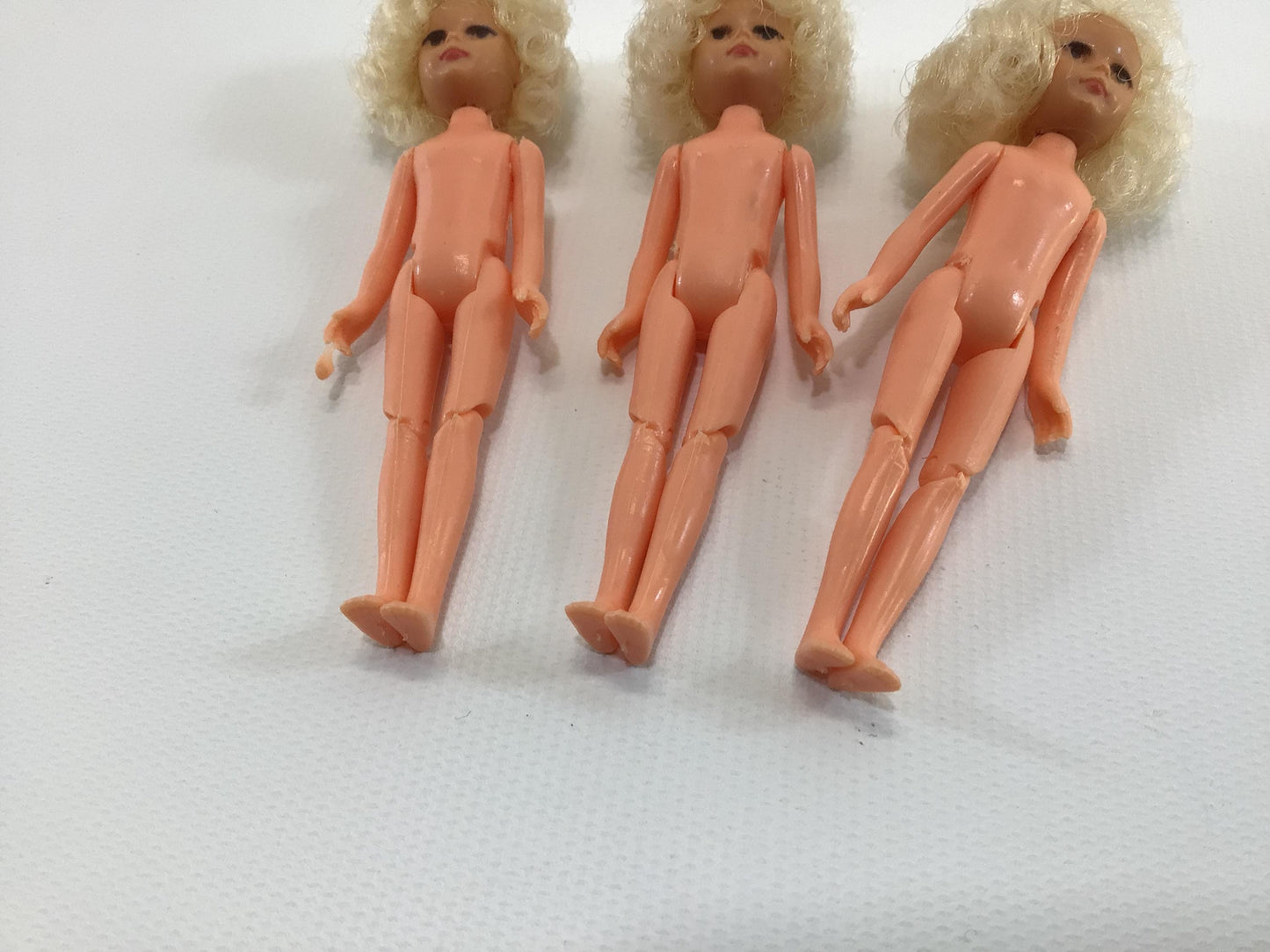 Querzola Doll 3 Blond Mohair Hair with Articulated Legs 4" Dolls Vintage Arts Crafts Project Supply