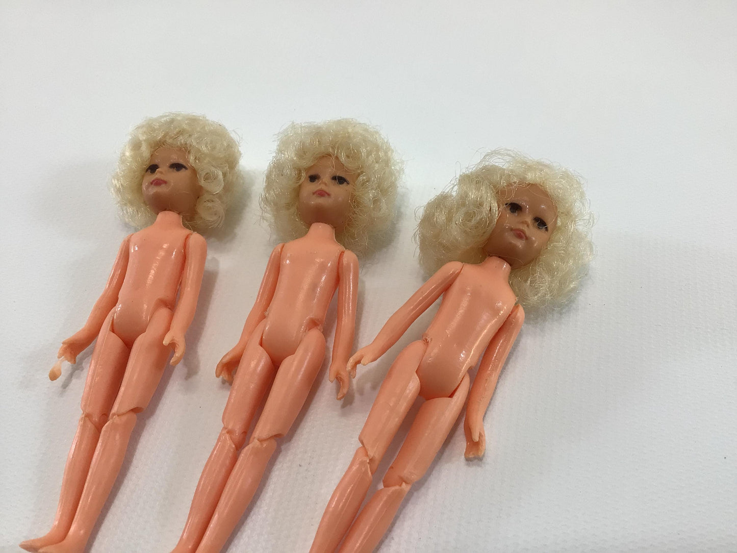 Querzola Doll 3 Blond Mohair Hair with Articulated Legs 4" Dolls Vintage Arts Crafts Project Supply