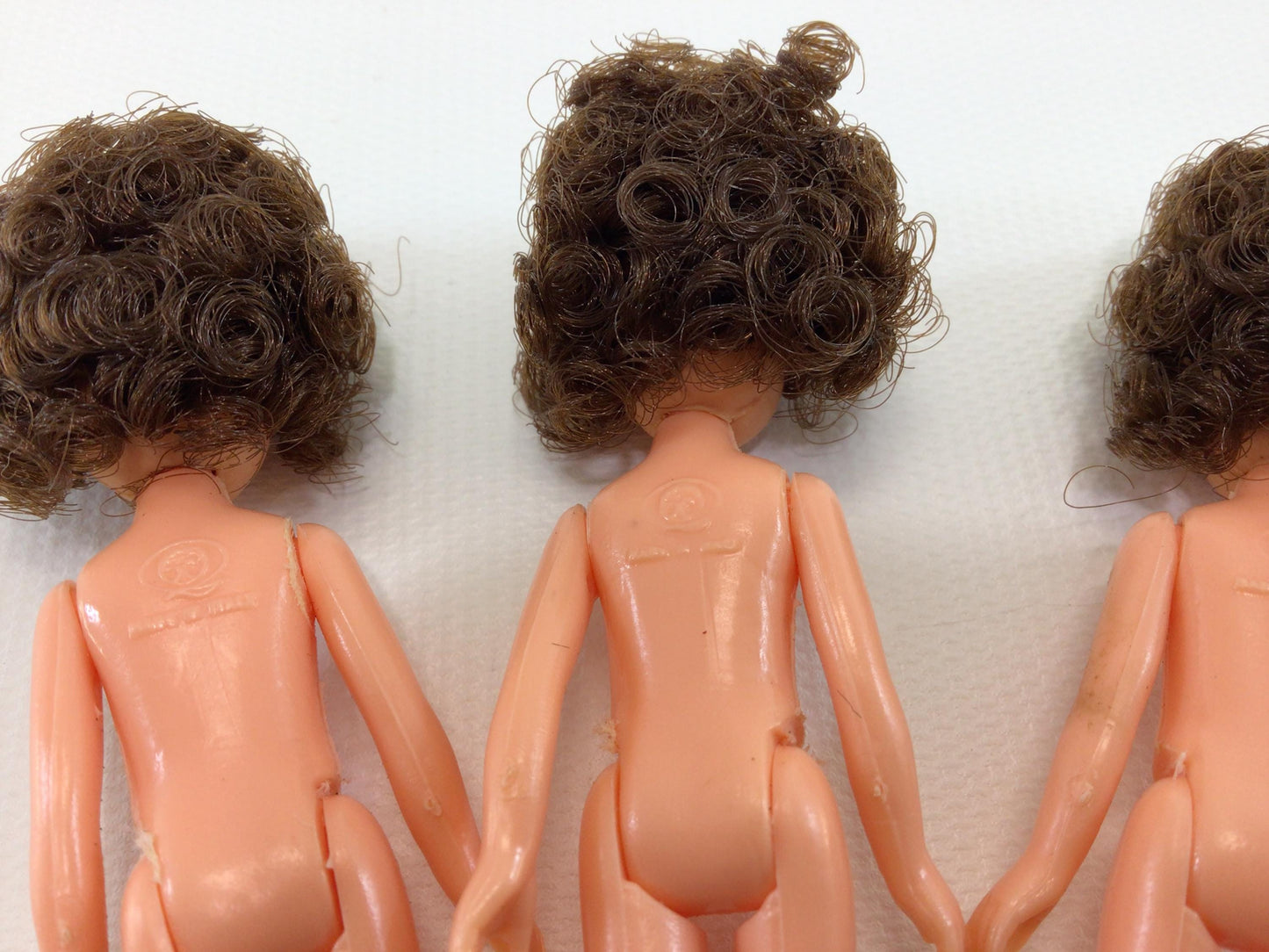 Querzola Doll 3 Brunette Mohair Hair with Articulated Legs 4" Dolls Vintage Arts Crafts Project Supply