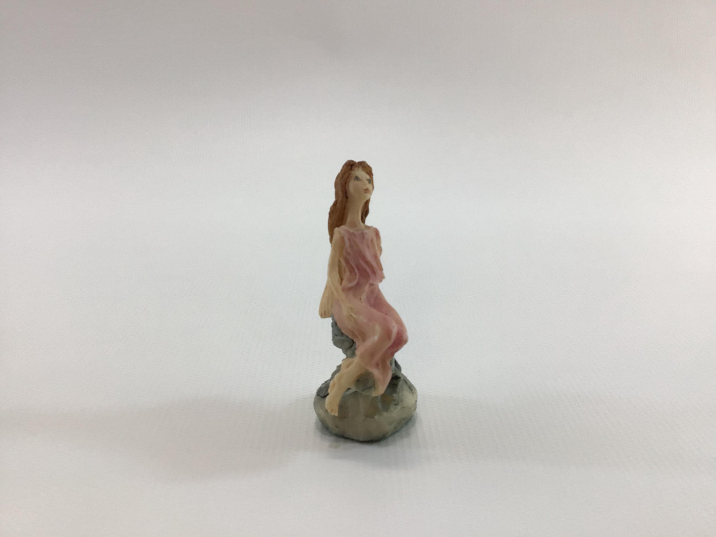Hand Painted Miniature Fairy in Pink Dress Vintage 1980s L Pagett Figurine Made in Scotland