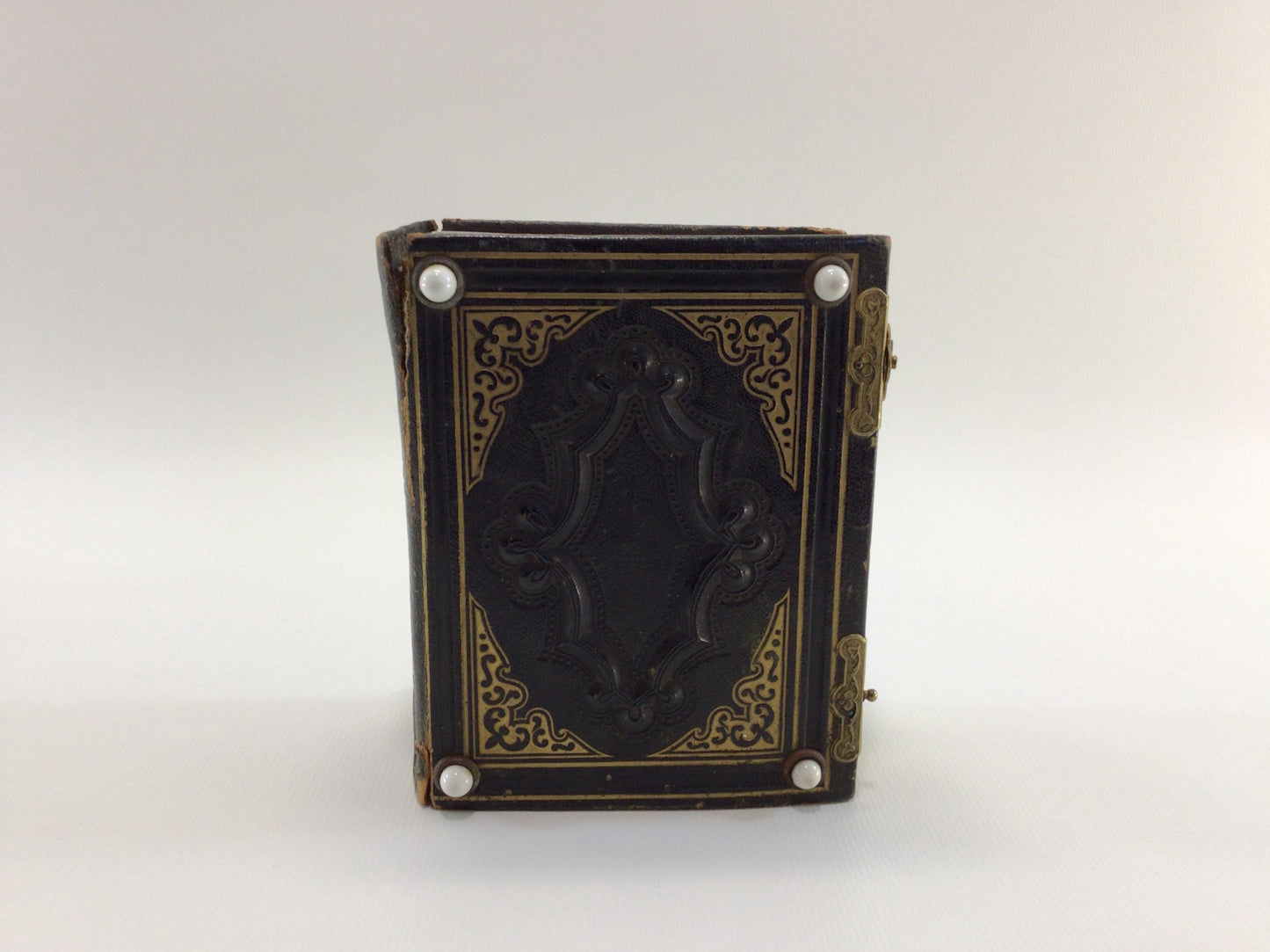Leather Bound Antique Photo Album with Mid 19th Century Tintype and Card Photographs