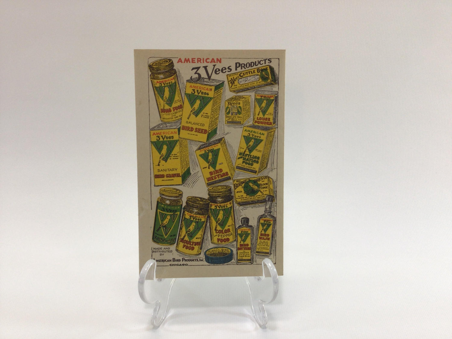 Bird Food Advertising Booklet American 3 Vees Canary Care Vintage Ephemera