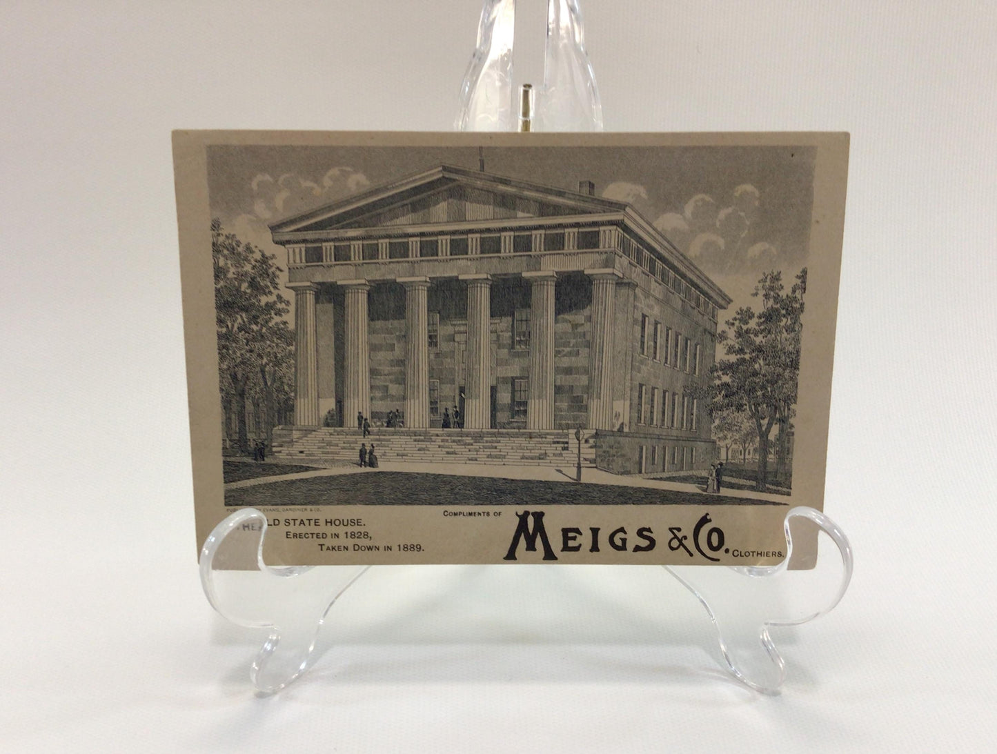 Antique Edwardian Era Trade Card Meigs & Company Clothiers Advertising Ephemera