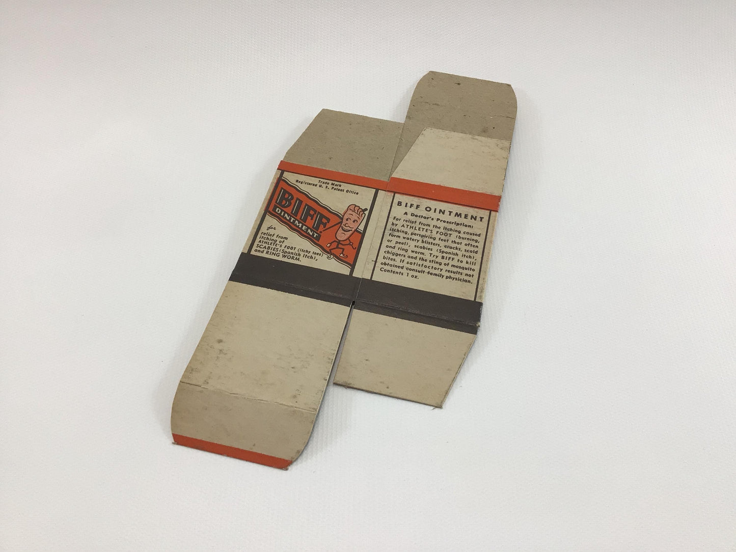 Antique General Store Advertising Ephemera Biff Ointment Box Foot Treatment from Hill Laboratories