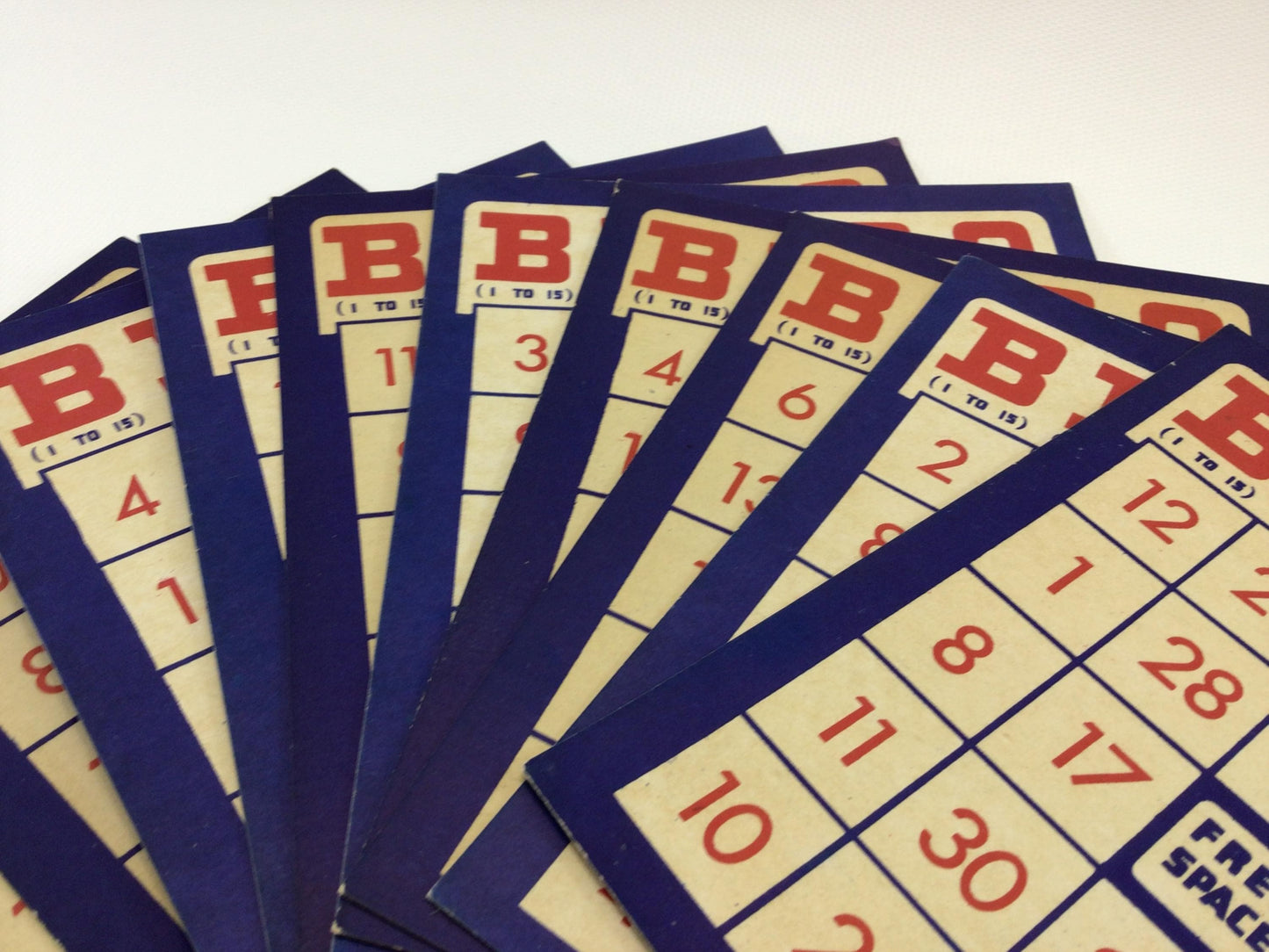 Vintage Bingo Card 10 Piece Lot for Mixed Media Altered Art Scrapbook Projects