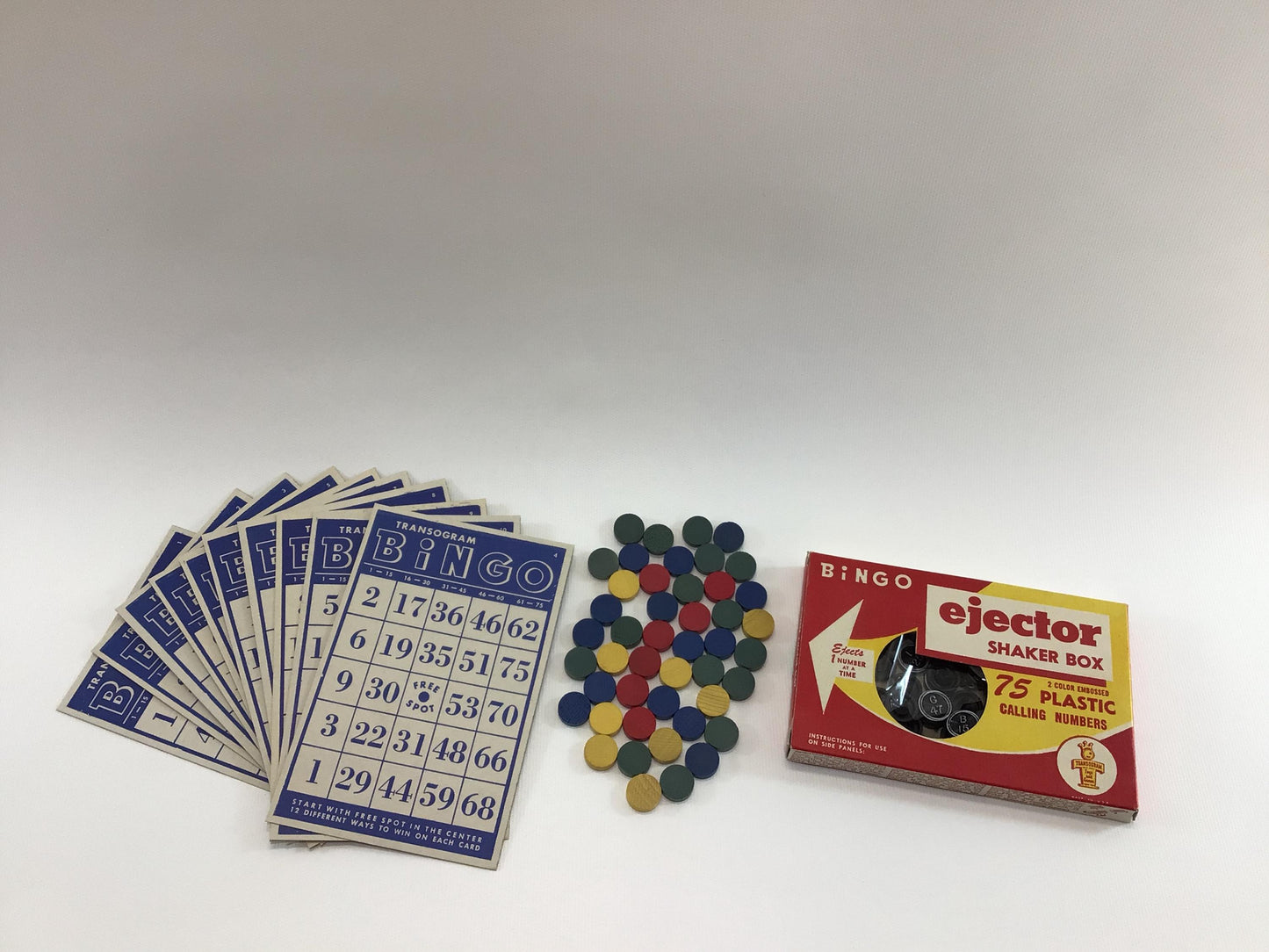 Transogram Bingo Parts and Pieces Vintage 1950s Family Fun Kitschy Toy Game Set