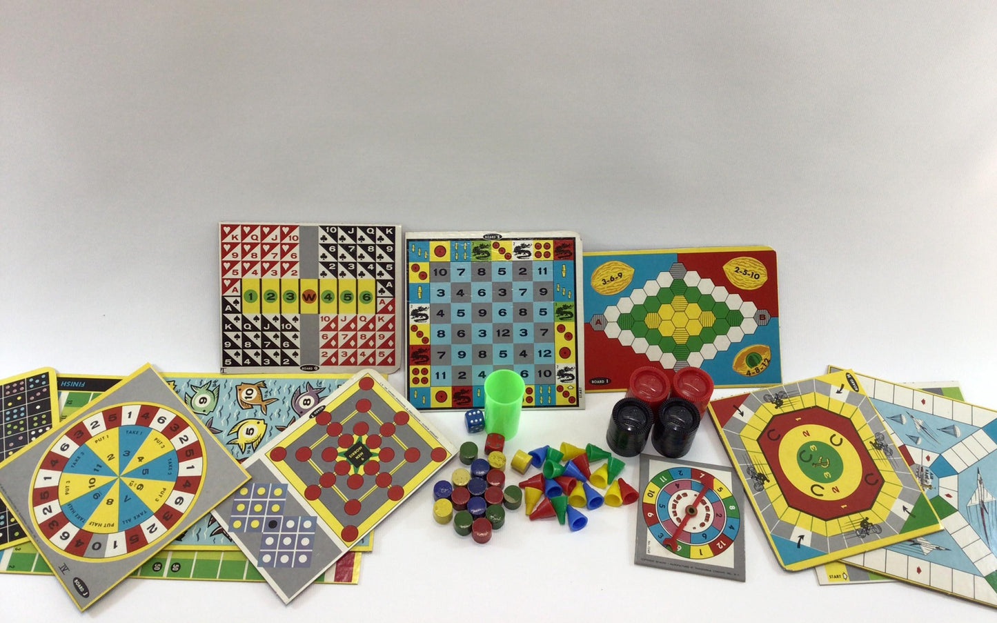 Transogram Board Game Pieces Lot Vintage 1950s Family Fun Kitschy Toy Games