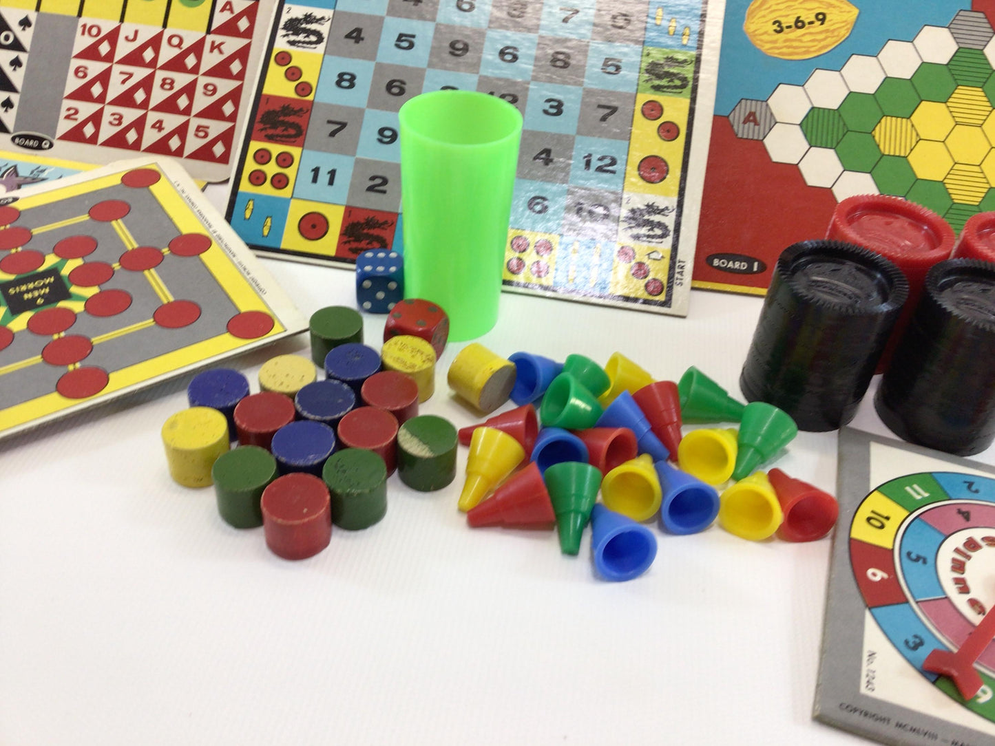 Transogram Board Game Pieces Lot Vintage 1950s Family Fun Kitschy Toy Games