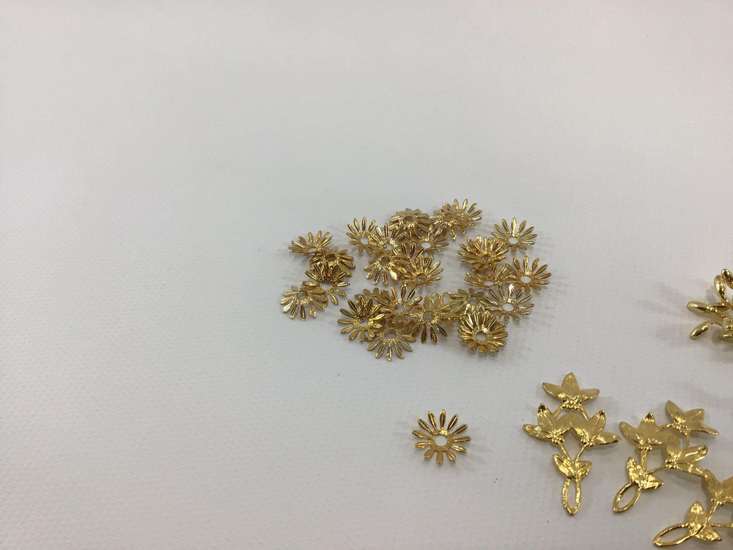 Dollhouse Miniature Metal Jewelry Findings Vintage Quality Made Project Parts Pieces Leaves and Petals
