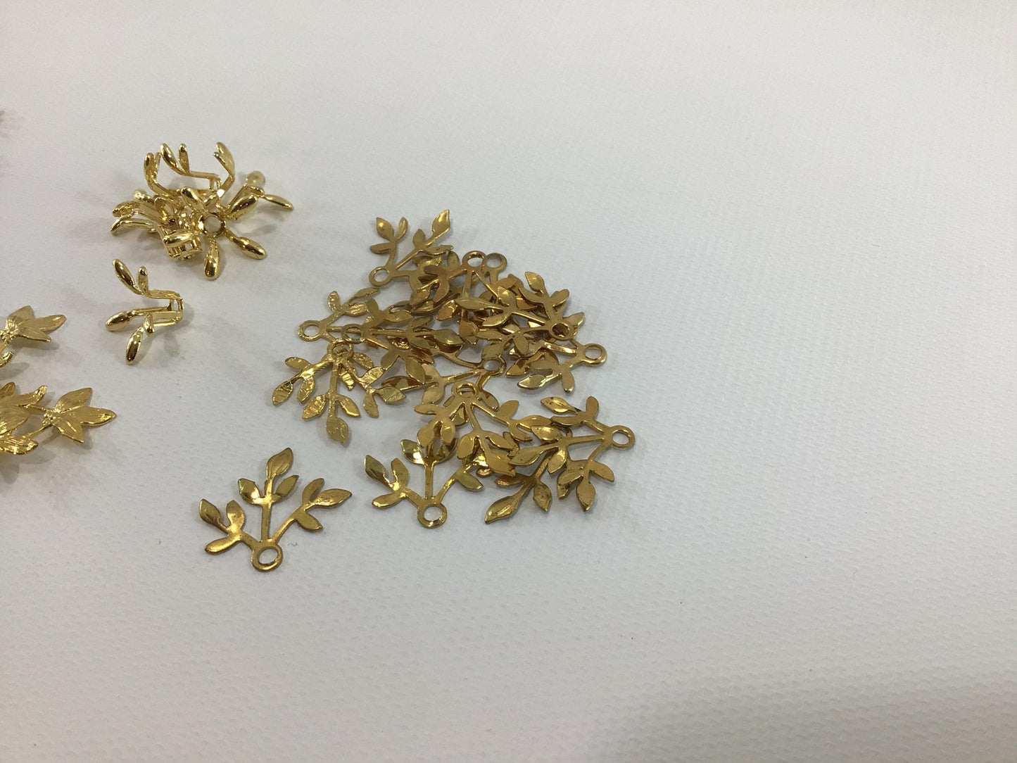 Dollhouse Miniature Metal Jewelry Findings Vintage Quality Made Project Parts Pieces Leaves and Petals