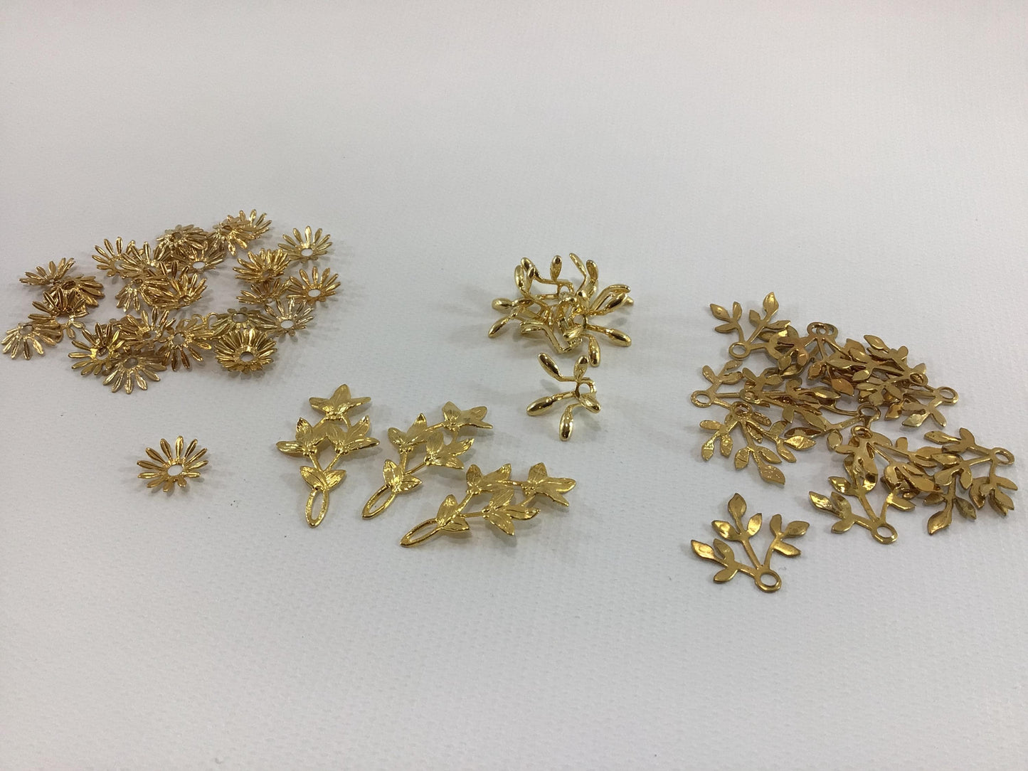 Dollhouse Miniature Metal Jewelry Findings Vintage Quality Made Project Parts Pieces Leaves and Petals