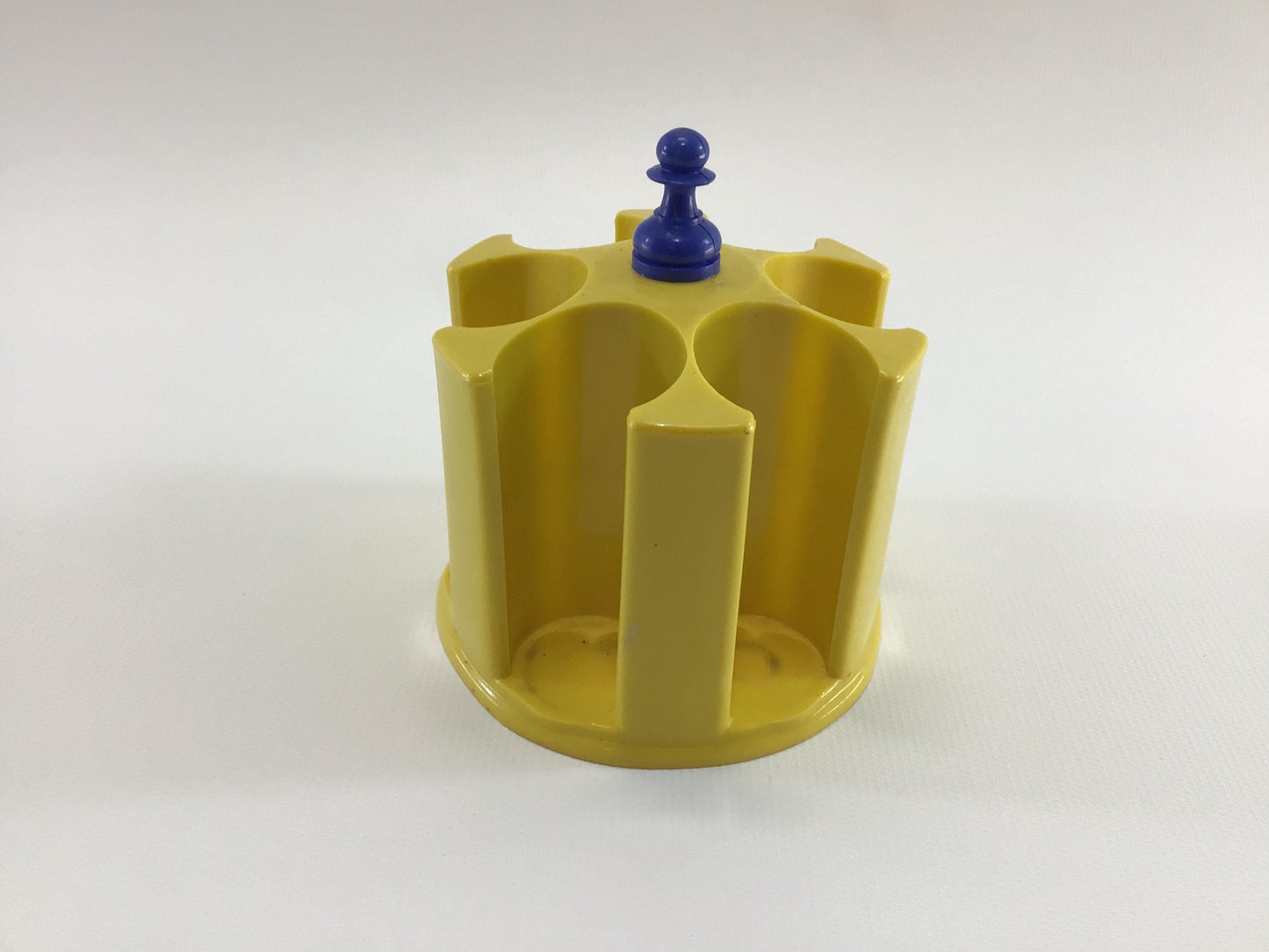 Thread Caddy Yellow Hard Plastic Vintage Sewing Notion Organizer with Coats & Clark Wood Spools