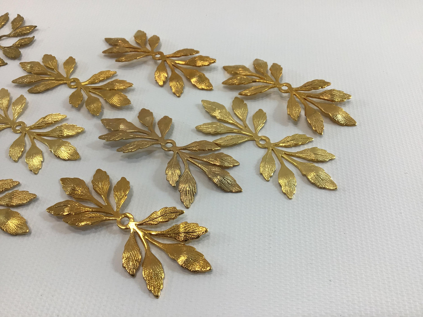 Dollhouse Miniature Metal Jewelry Findings Vintage Quality Made Project Parts Pieces Various Leaves