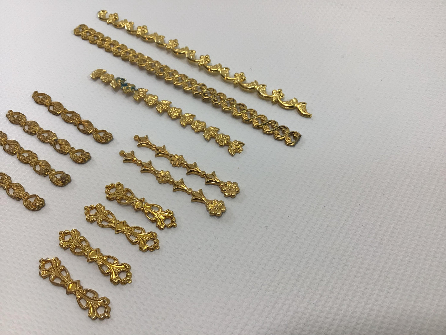 Dollhouse Miniature Metal Jewelry Findings Vintage Quality Made Project Parts Pieces Furniture or Tieback Filigrees
