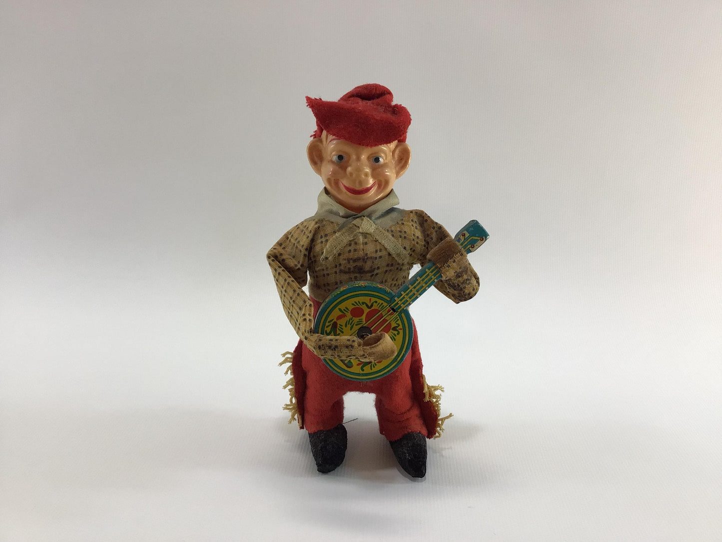 Banjo Bill Felt Cowboy Dress Vintage Made Japan Dancing Musical Wind Up Toy