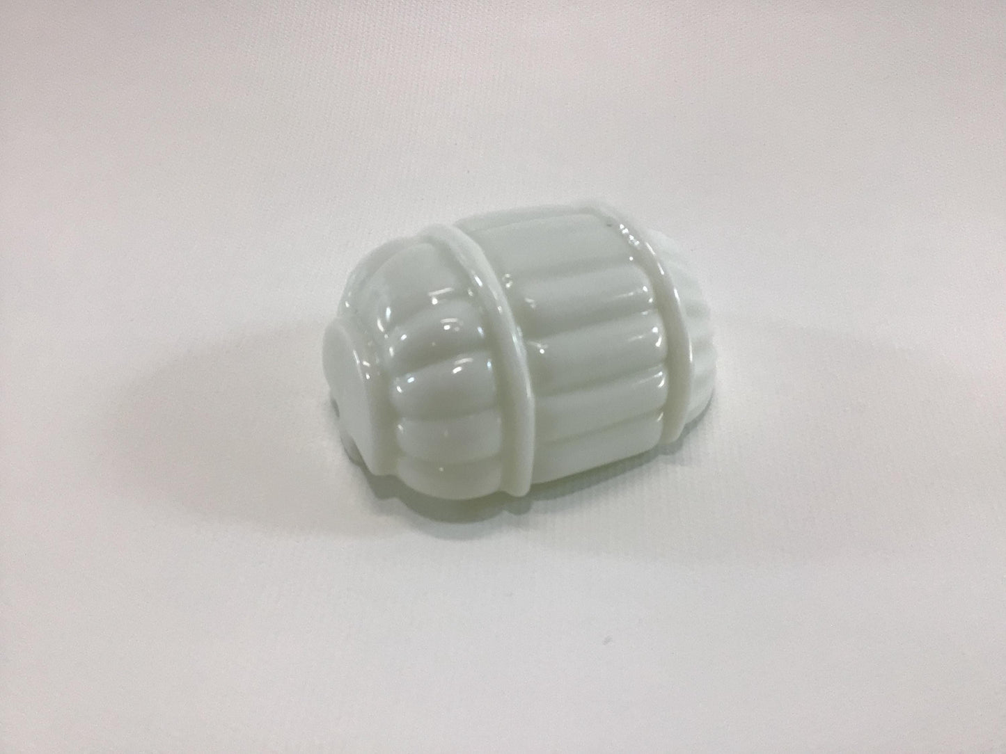 Antique Bird Cage Water Feeding Container Straight Ribbed White Milk Glass Replacement Part