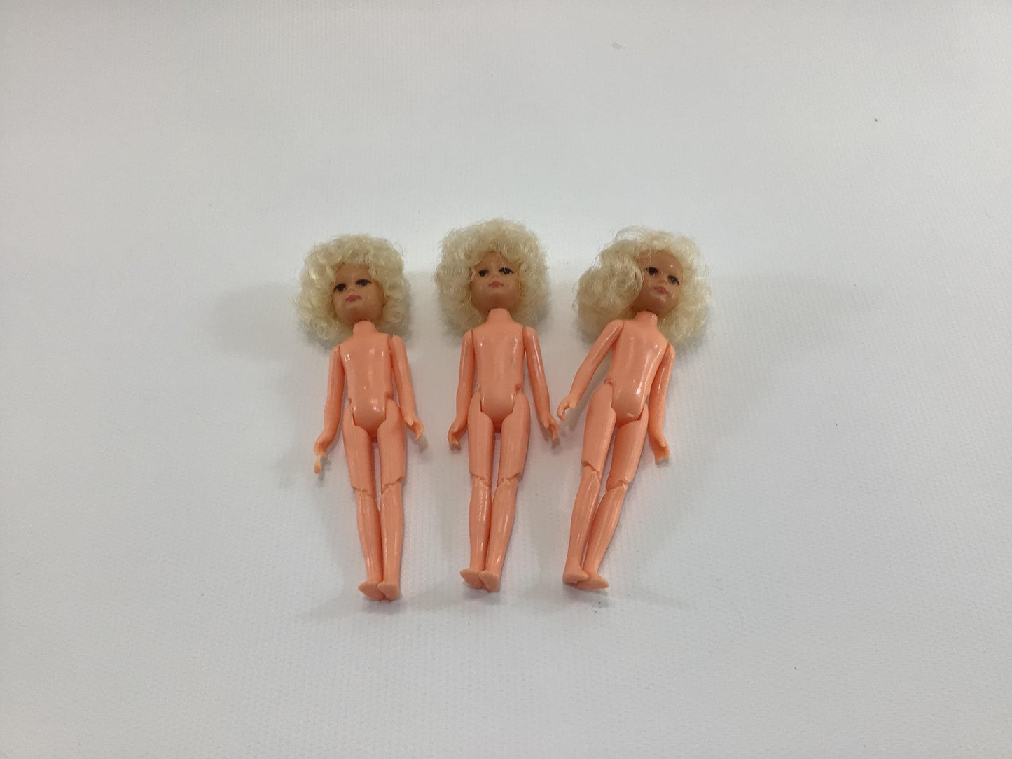 Querzola Doll 3 Blond Mohair Hair with Articulated Legs 4" Dolls Vintage Arts Crafts Project Supply