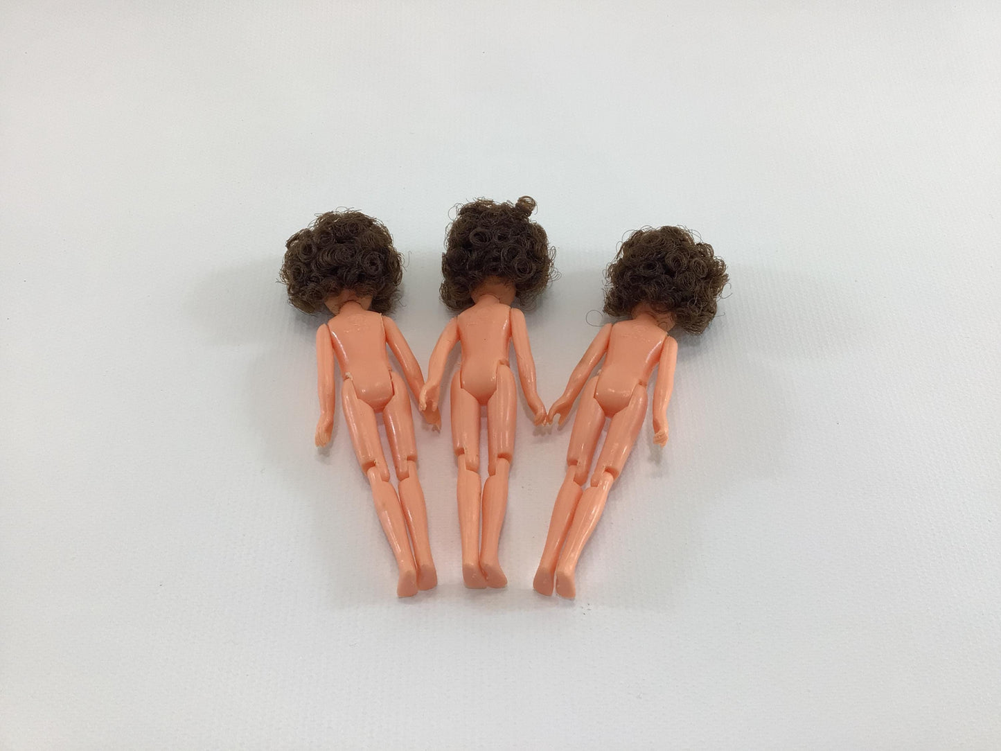 Querzola Doll 3 Brunette Mohair Hair with Articulated Legs 4" Dolls Vintage Arts Crafts Project Supply