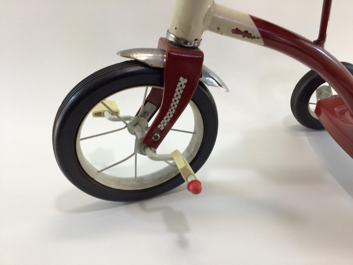 Miniature Roadmaster Tricycle Vintage Pressed Steel Toy Trike for Doll or Plush Animal Toy Display