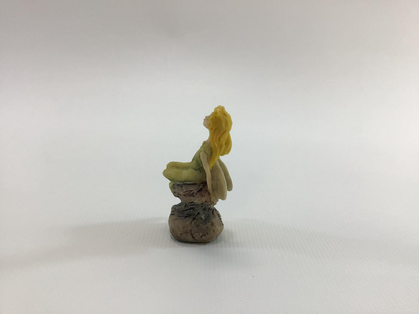 Hand Painted Miniature Fairy in Green Dress Vintage 1980s L Pagett Figurine Made in Scotland