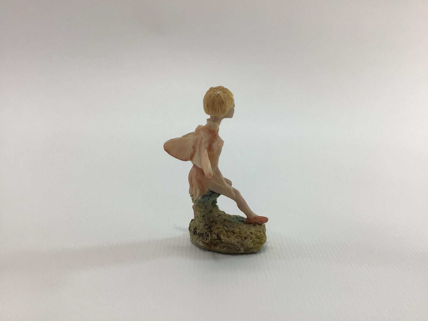 Hand Painted Miniature Fairy in Pink Tunic Vintage 1980s L Pagett Figurine Made in Scotland