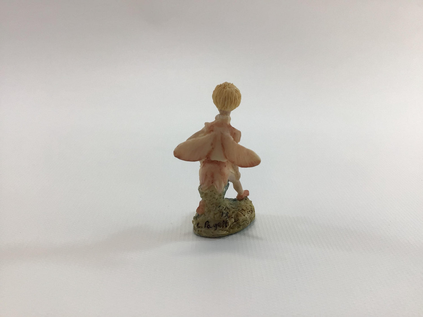 Hand Painted Miniature Fairy in Pink Tunic Vintage 1980s L Pagett Figurine Made in Scotland