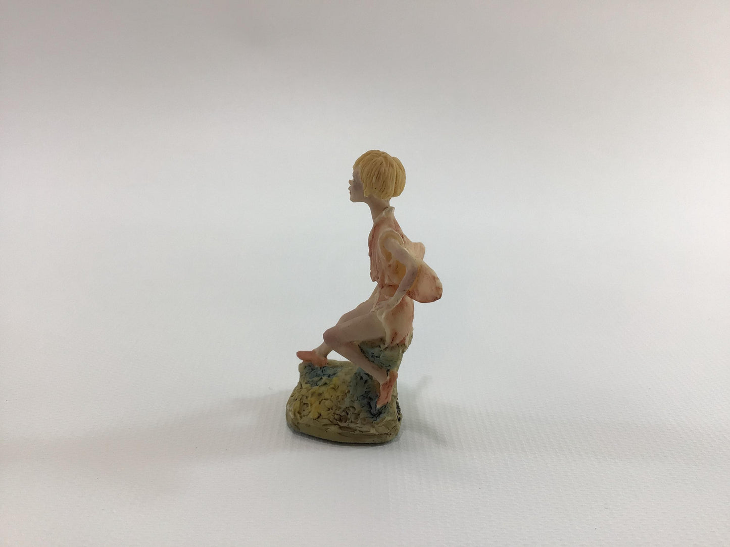 Hand Painted Miniature Fairy in Pink Tunic Vintage 1980s L Pagett Figurine Made in Scotland