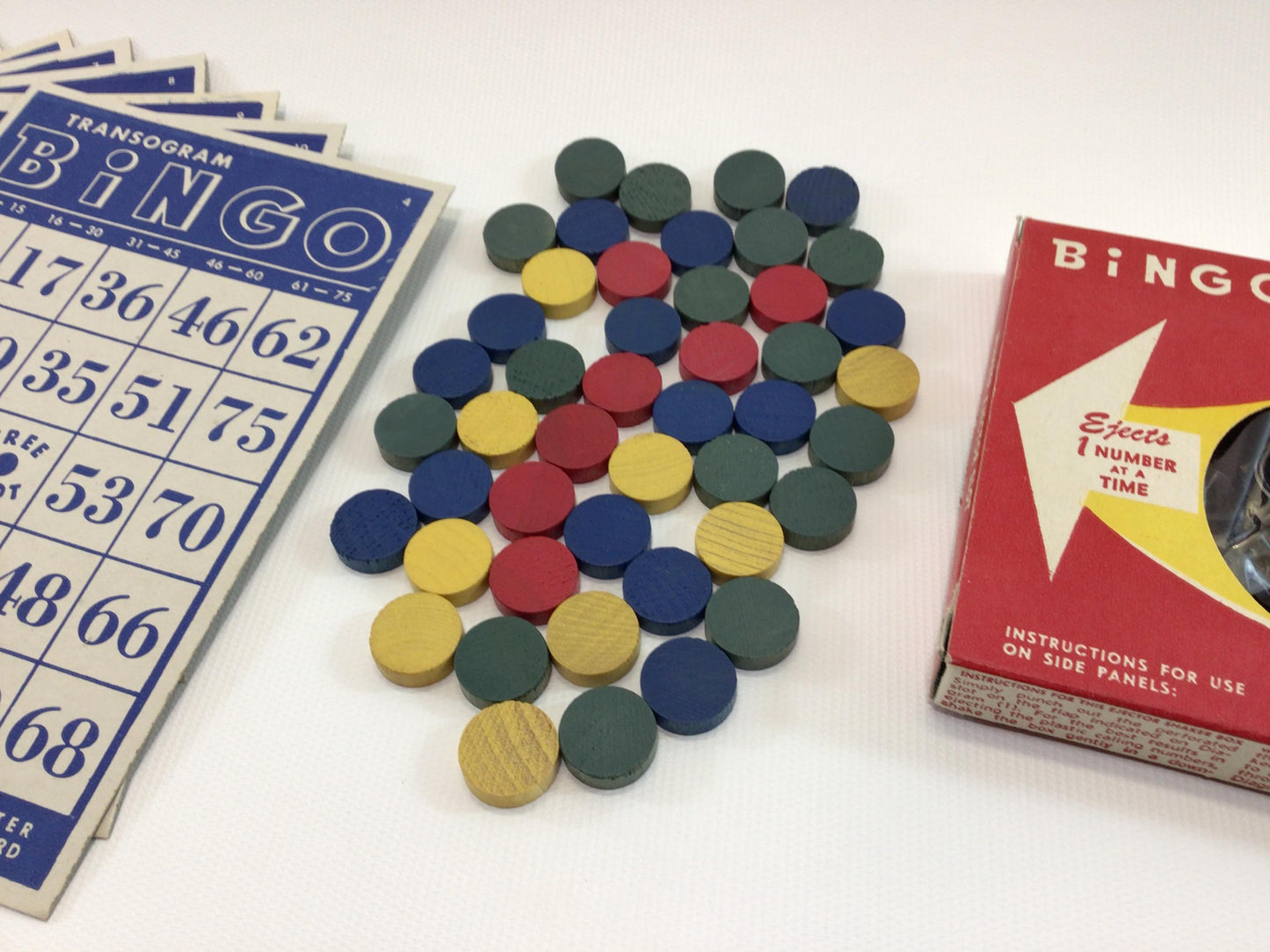 Transogram Bingo Parts and Pieces Vintage 1950s Family Fun Kitschy Toy Game Set