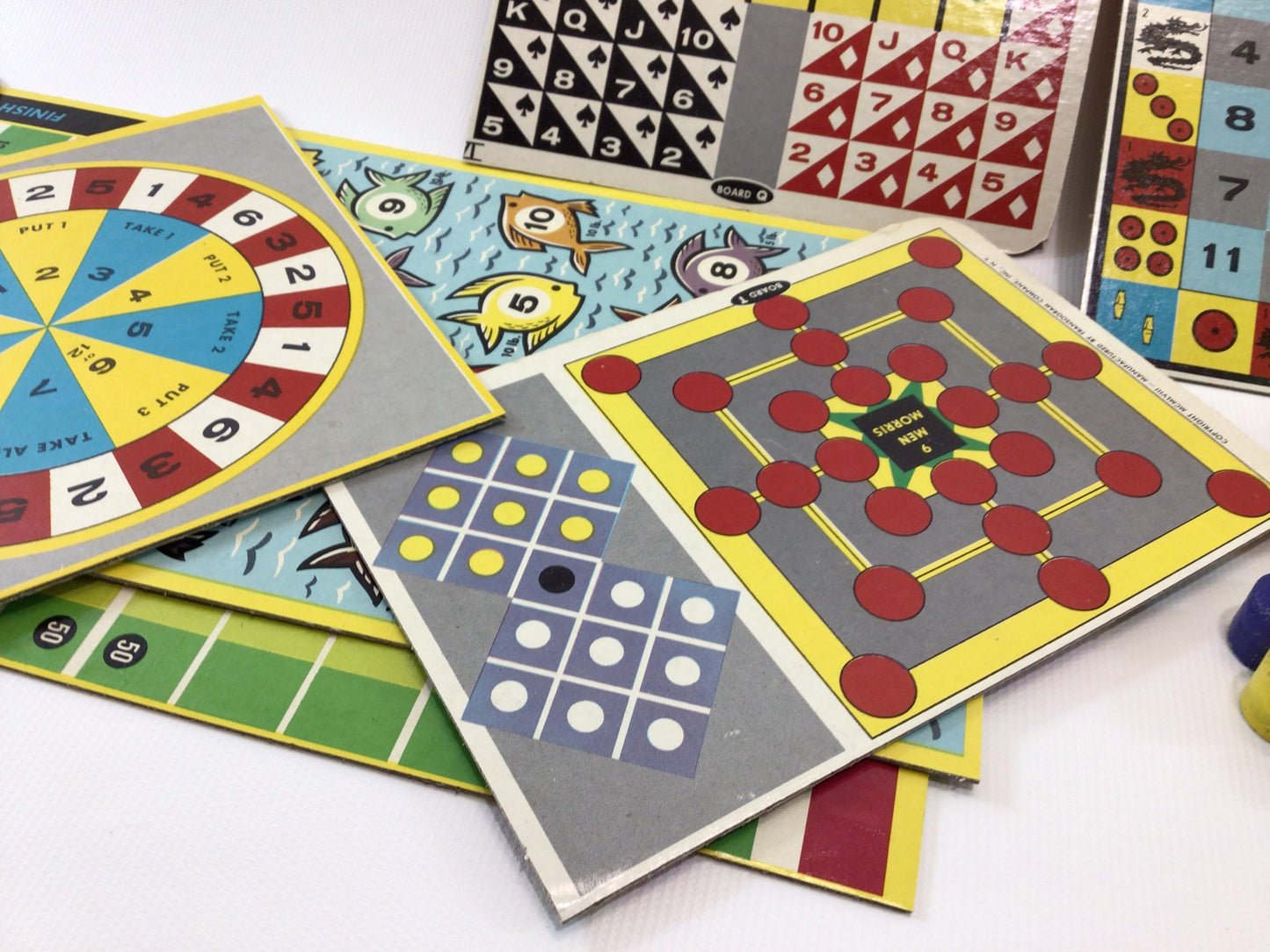 Transogram Board Game Pieces Lot Vintage 1950s Family Fun Kitschy Toy Games