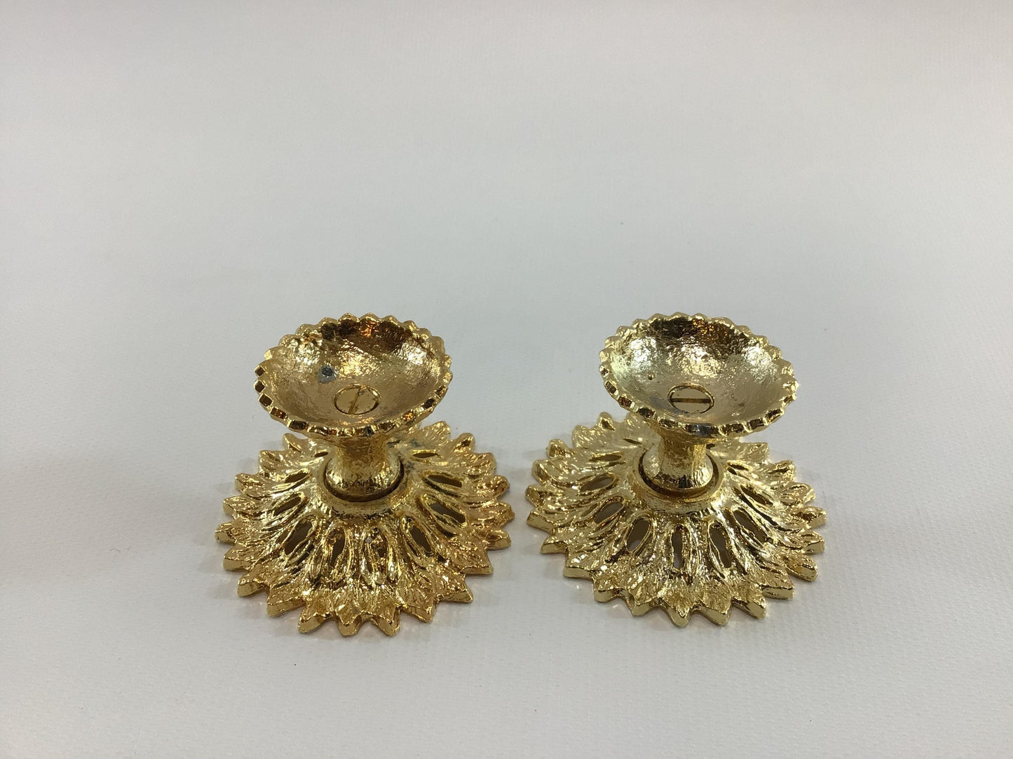 Dollhouse Miniature 1:12 Scale Hollywood Regency Gold Gilt End Table Bases Vintage Quality Made Project Parts Pieces