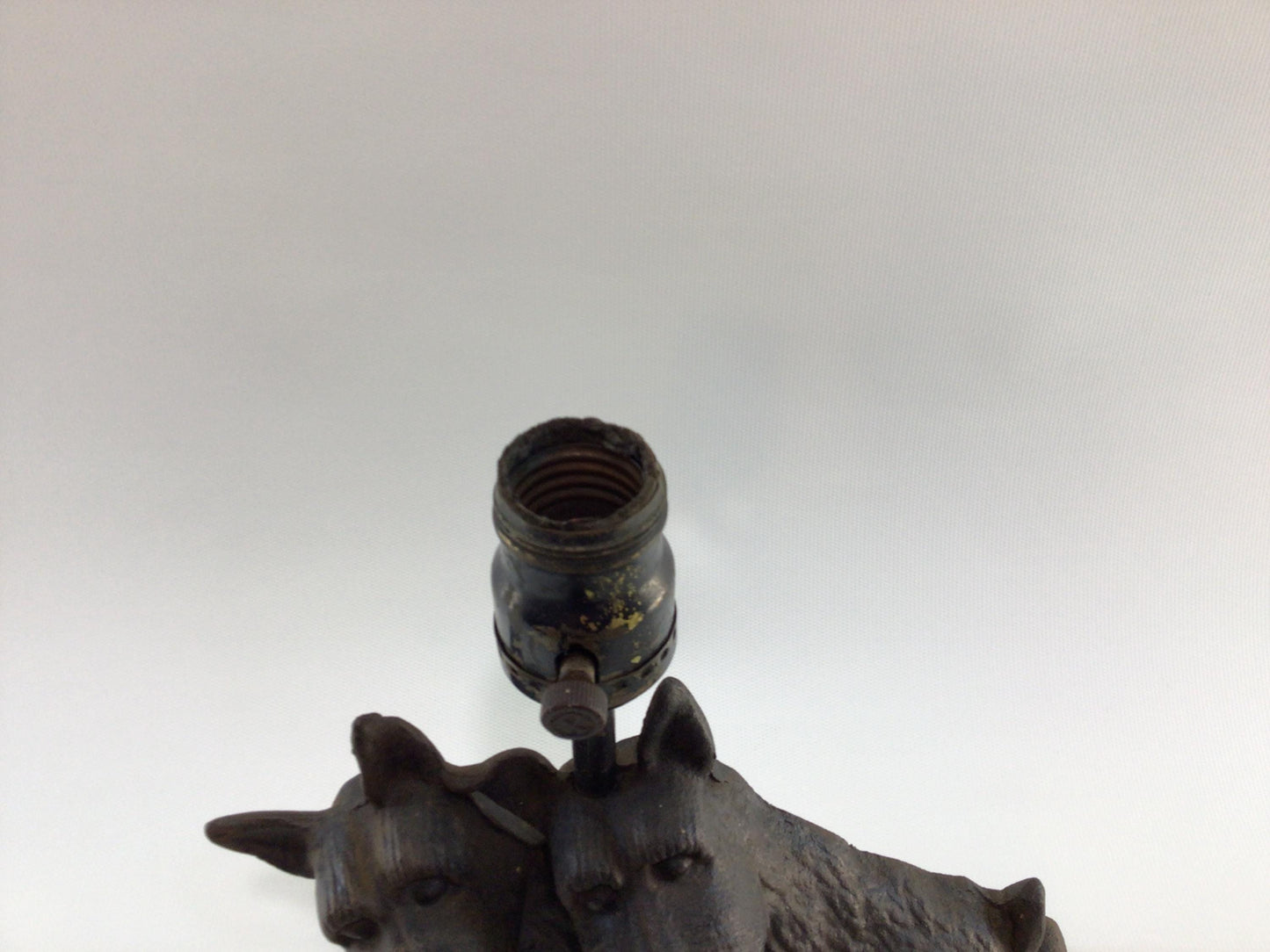 Cast Iron Scottish Terriers TV End Table Lamp Antique Vindex Toy Company Scottie Dog Home Decor