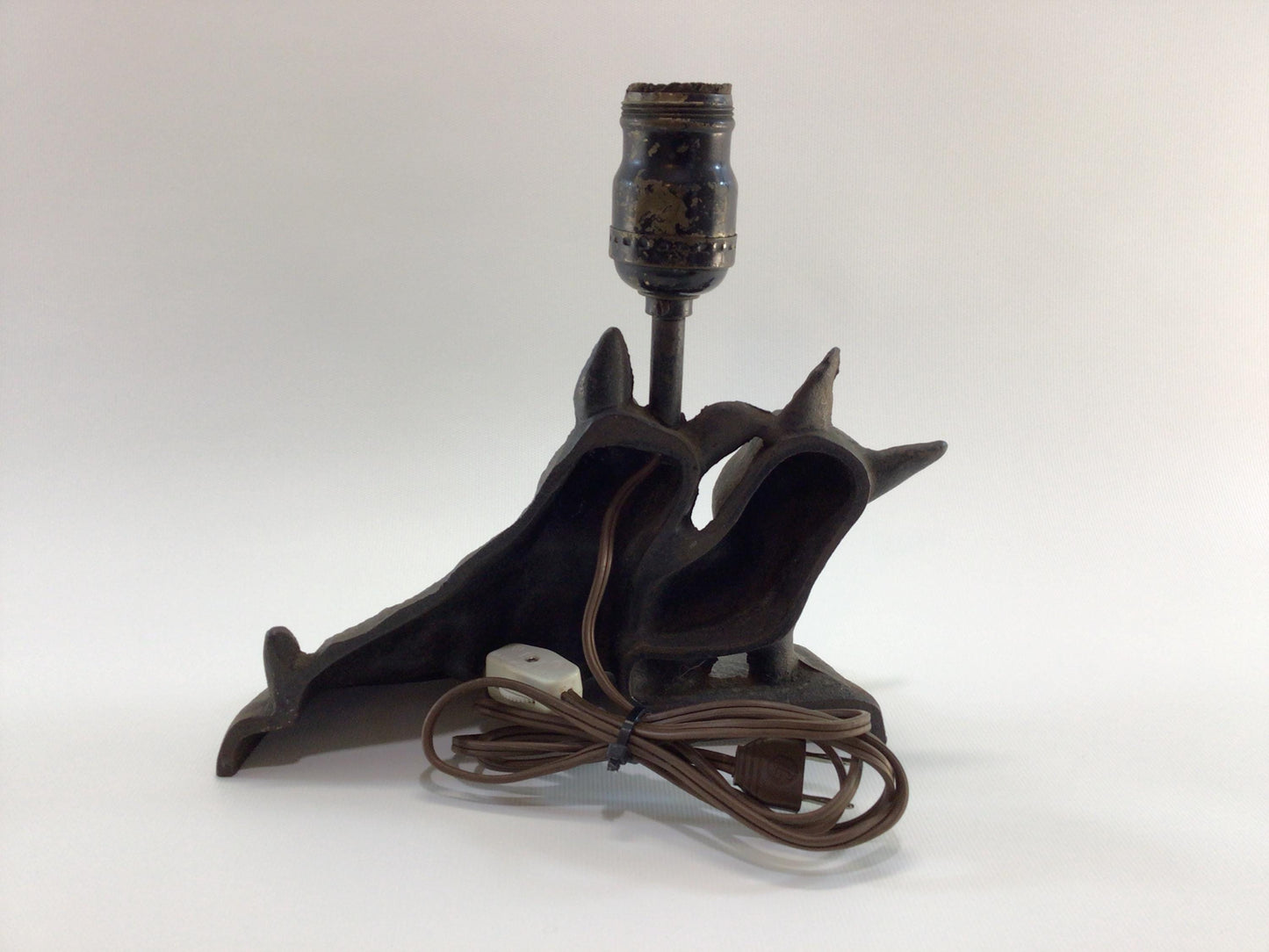 Cast Iron Scottish Terriers TV End Table Lamp Antique Vindex Toy Company Scottie Dog Home Decor